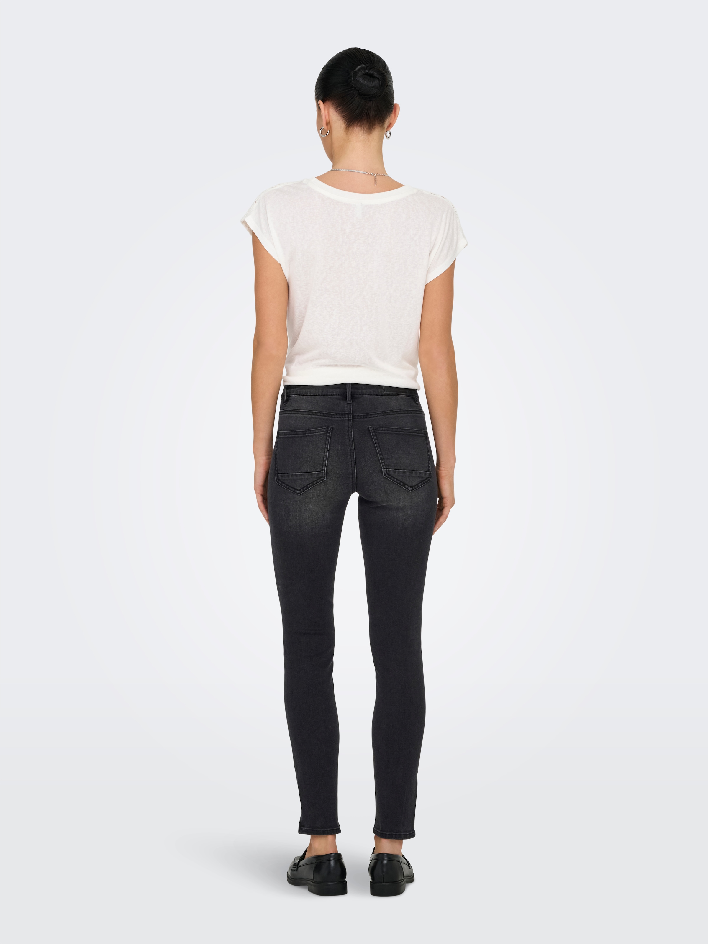 ONLY Skinny-fit-Jeans »ONLWAUW MW ZIP SK ANK DNM BOX«