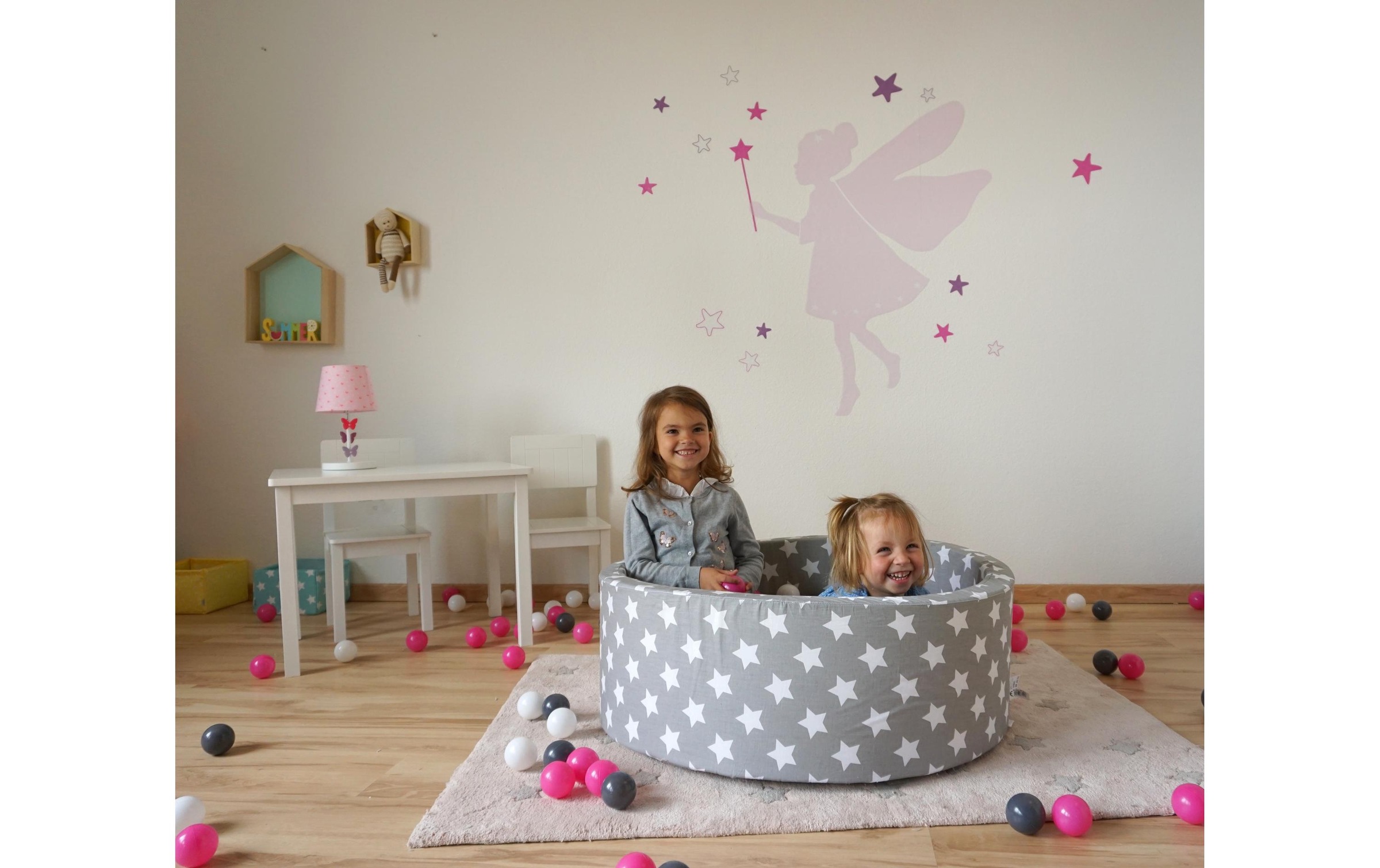 Knorrtoys® Bällebad »Grey White Stars 300 Bälle creme/grey/rose«
