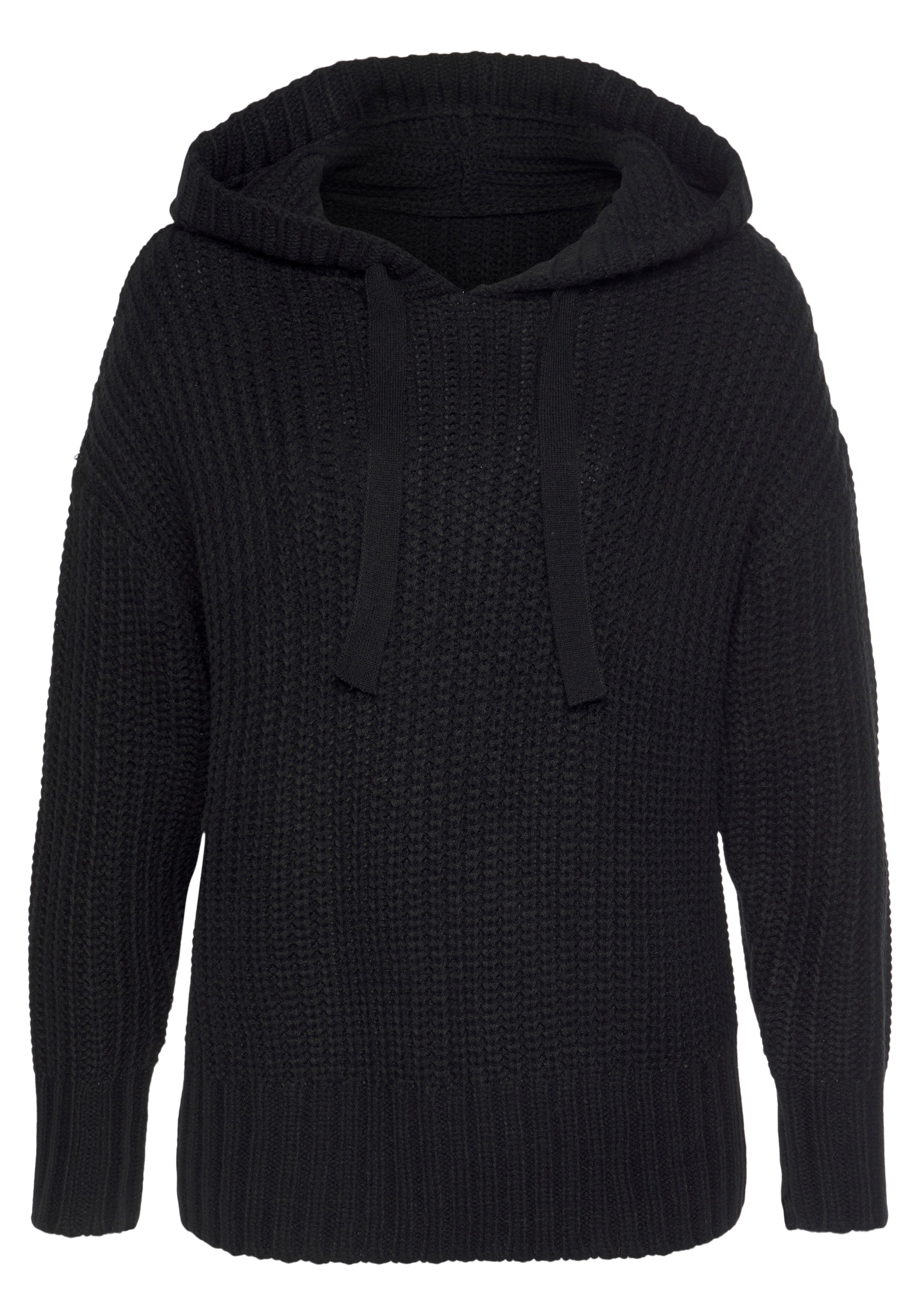 LASCANA Kapuzenpullover "aus weichem Grobstrick" weicher Strickpullover mit Kapuze, gestrickter Hoodie, Oversize,casual