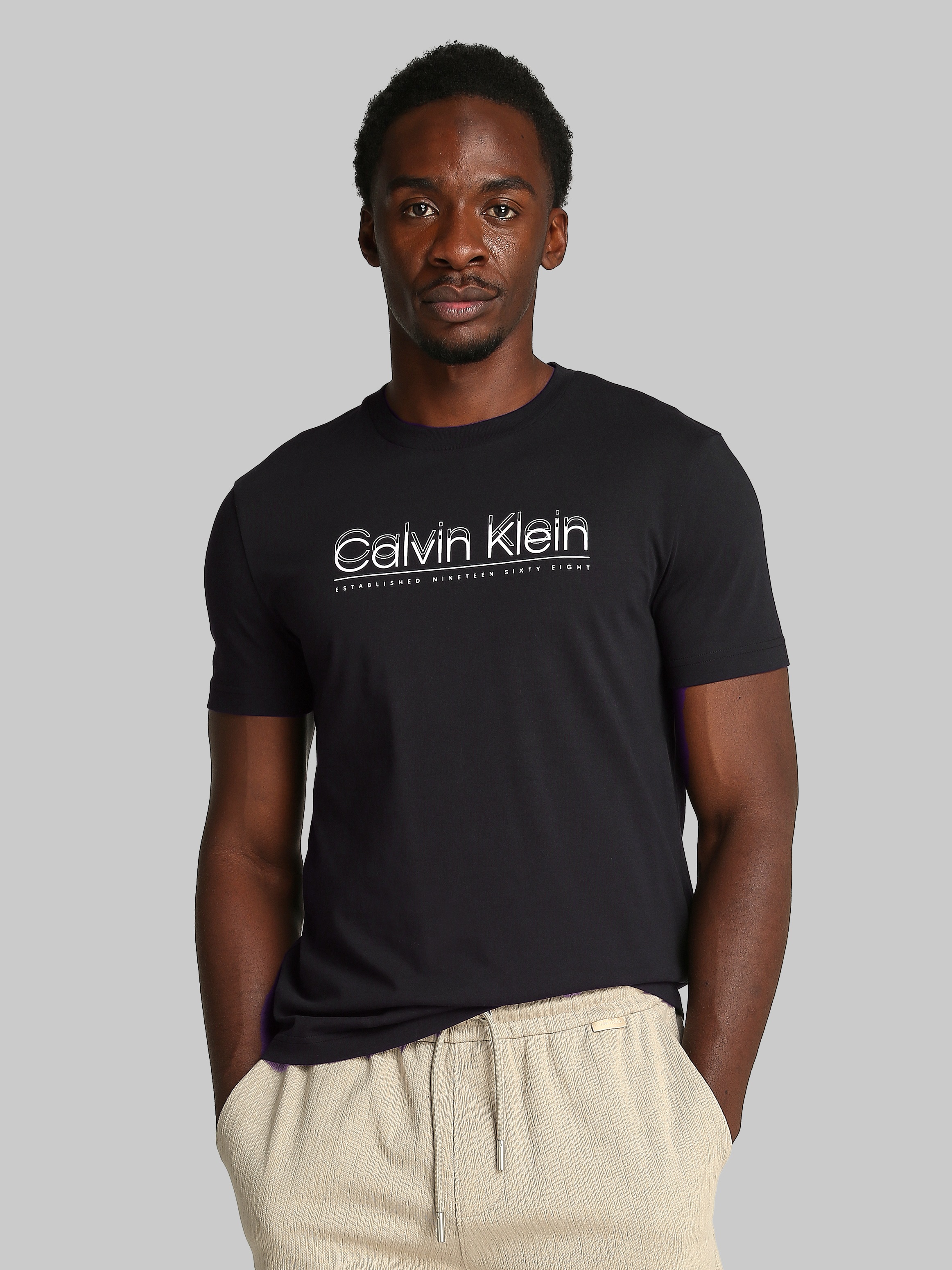 Calvin Klein T-Shirt »CP-DOUBLE LOGO T-SHIRT« mit grossem Logoschriftzug