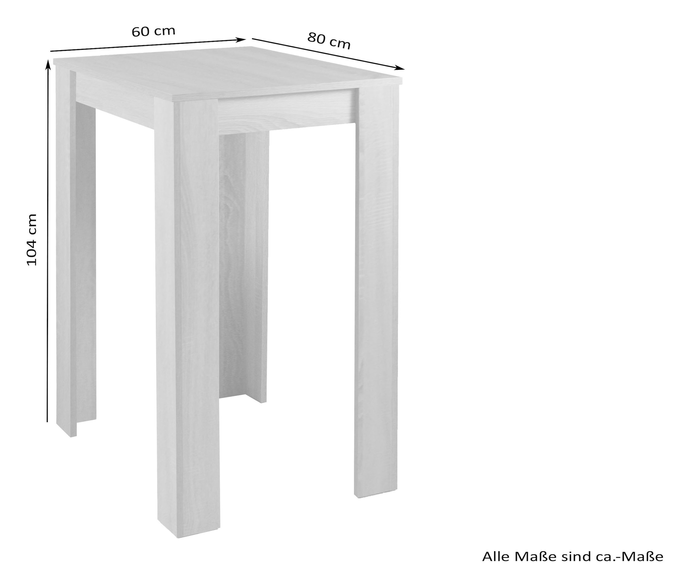 byLIVING Bargruppe »Essgruppe Nele, Stühle Simone«, (Set, 3 tlg., Tisch mit Barhockern), Barhocker, Bartisch