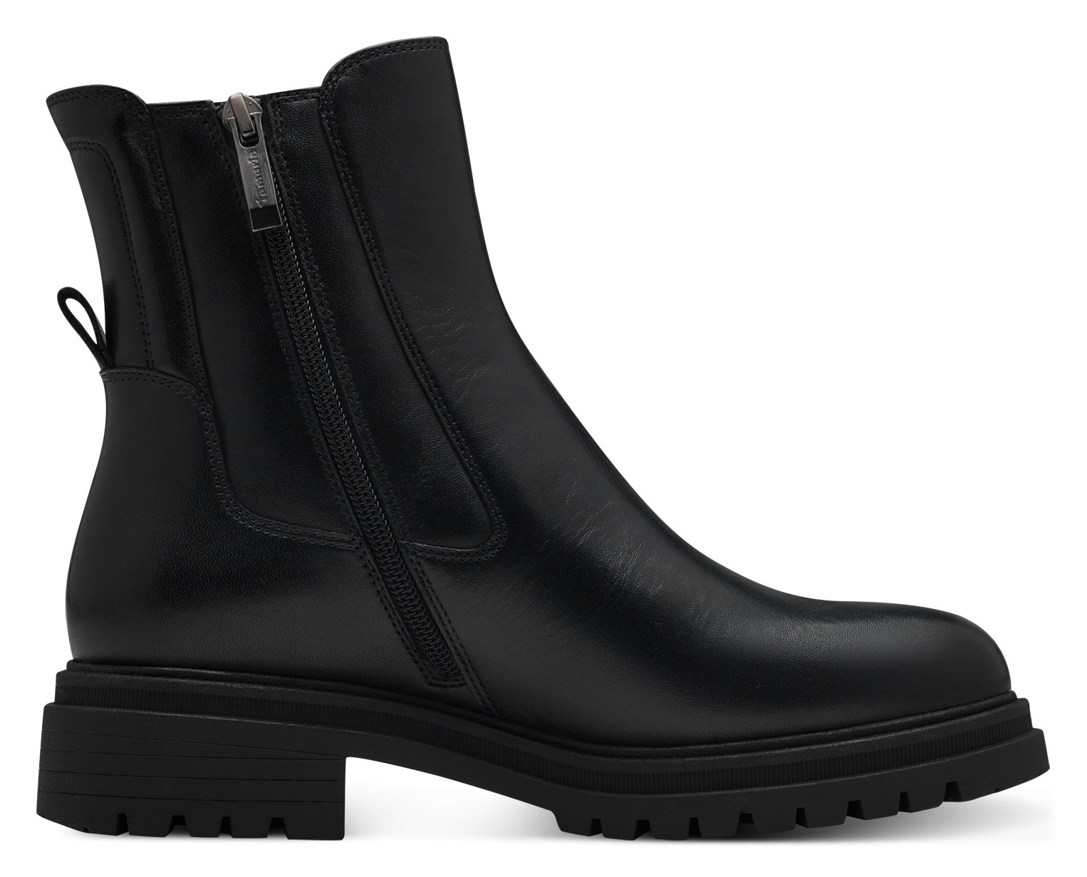Tamaris Chelseaboots, Blockabsatz, Combat-Boots, Stiefelette mit Stretcheinsatz