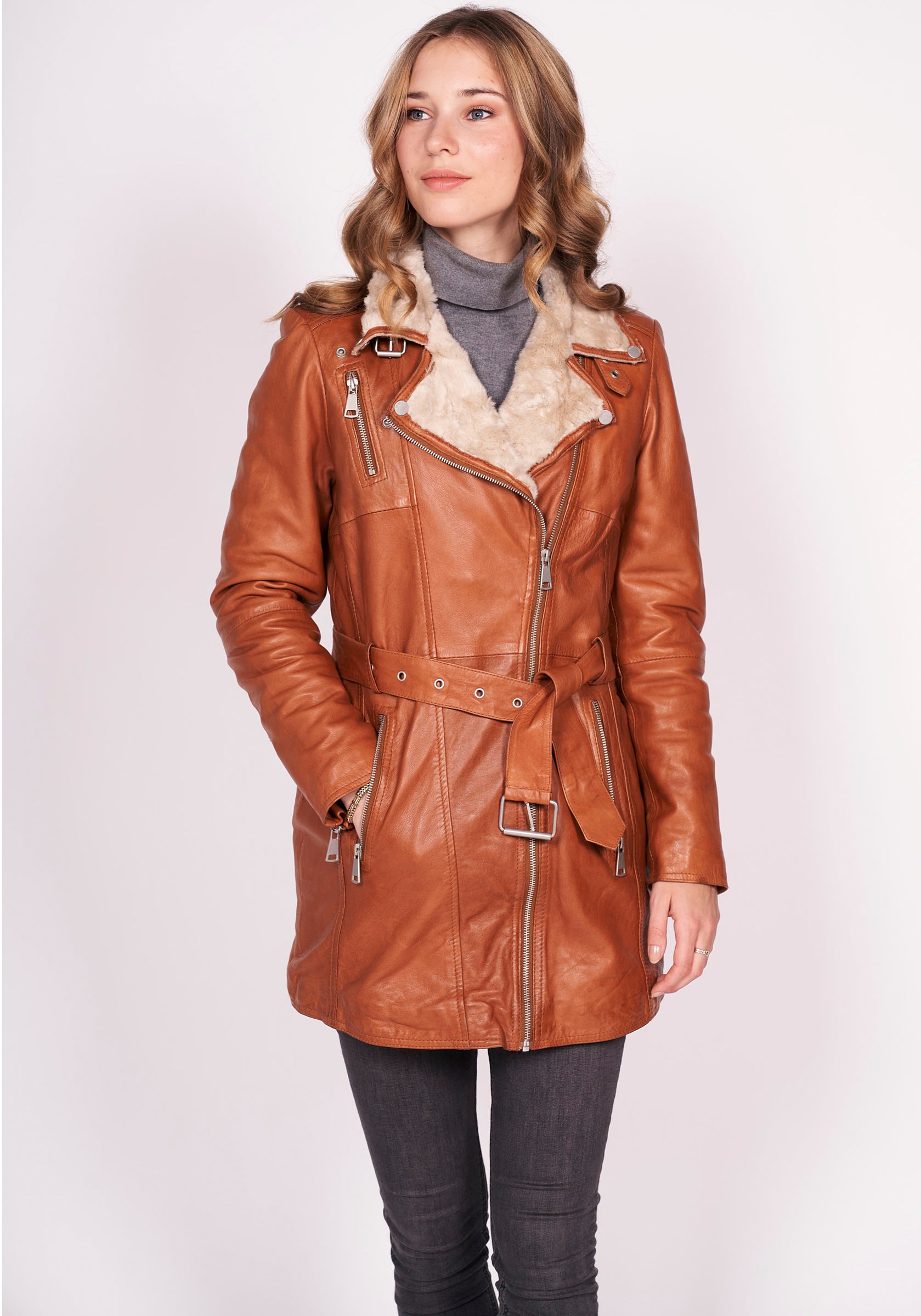 Freaky Nation Lederjacke »Polar Day-FN«, mit passenden Bindegürtel in der Taille für... kaufen