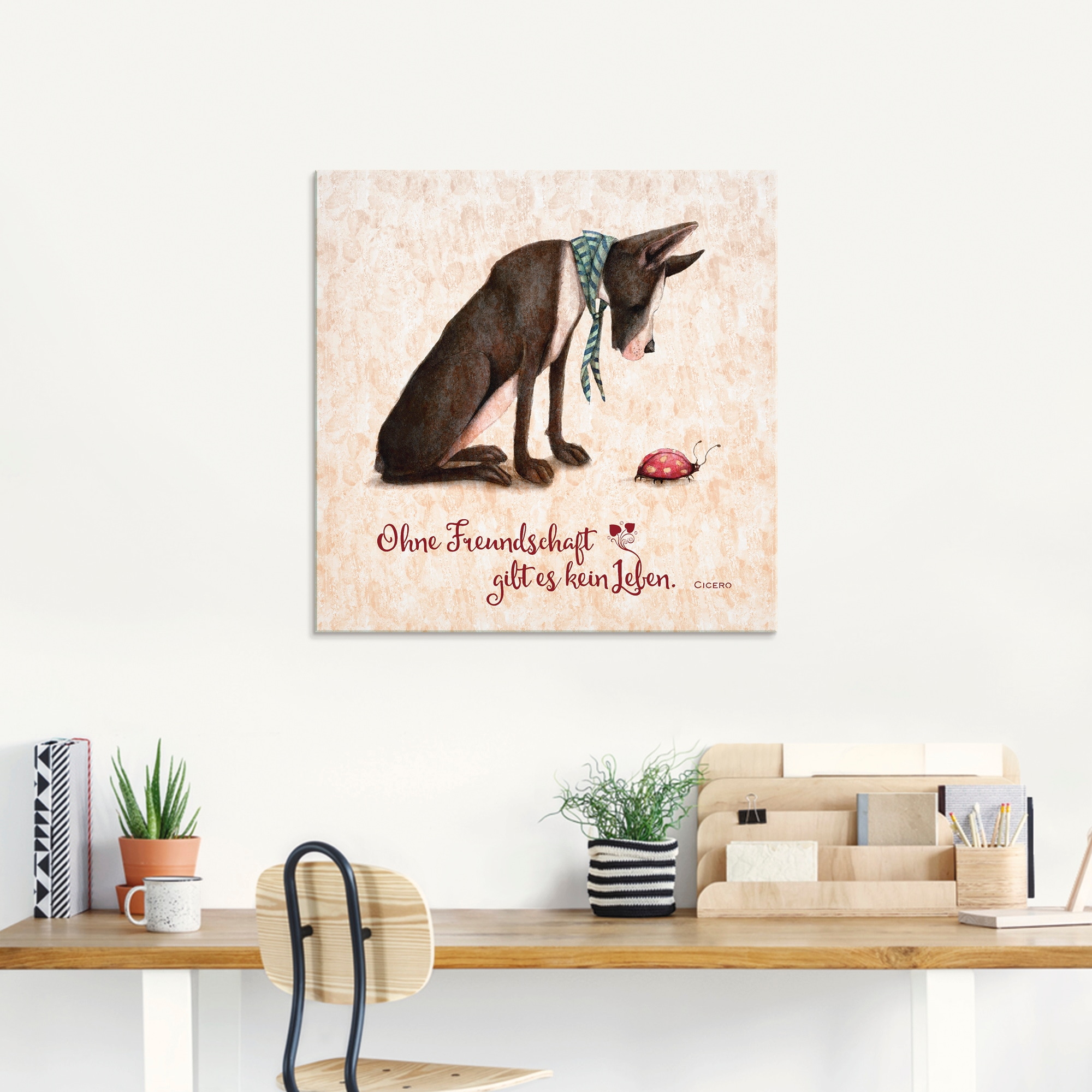 Artland Glasbild »Lebensweisheit Freundschaft«, Tiere, (1 St.), in verschiedenen Grössen
