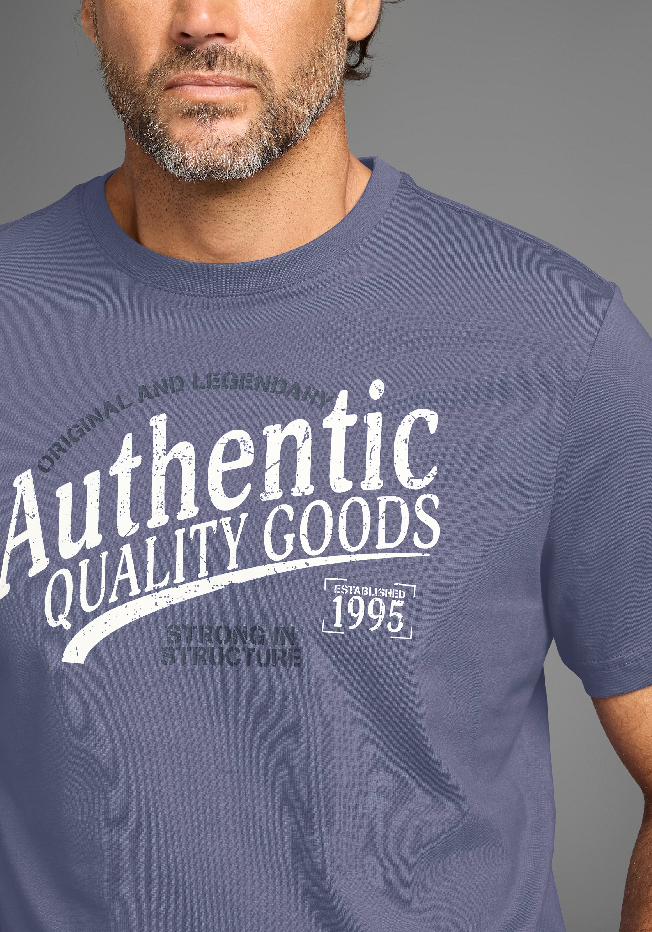 Man's World T-Shirt, mit grossem sportlichen Logo-Print