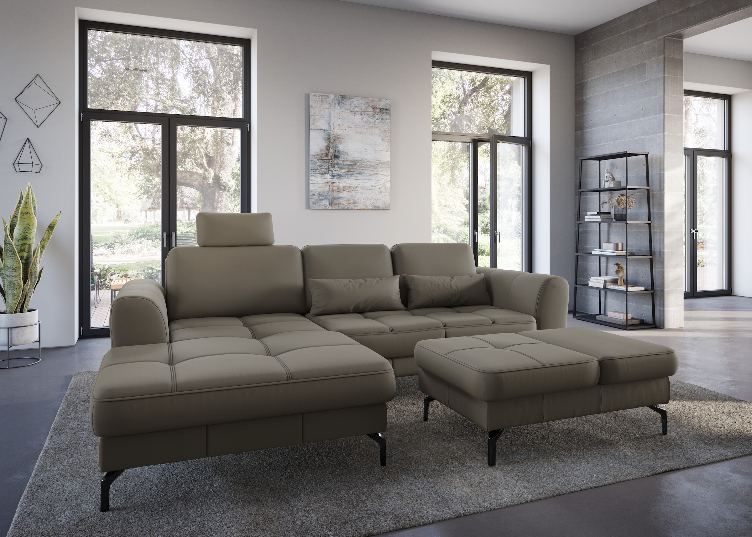 sit&more Hocker »Bendigo«, mit Klappfunktion, Bodenfreiheit 15 cm, wahlweise in 2 Fussfarben