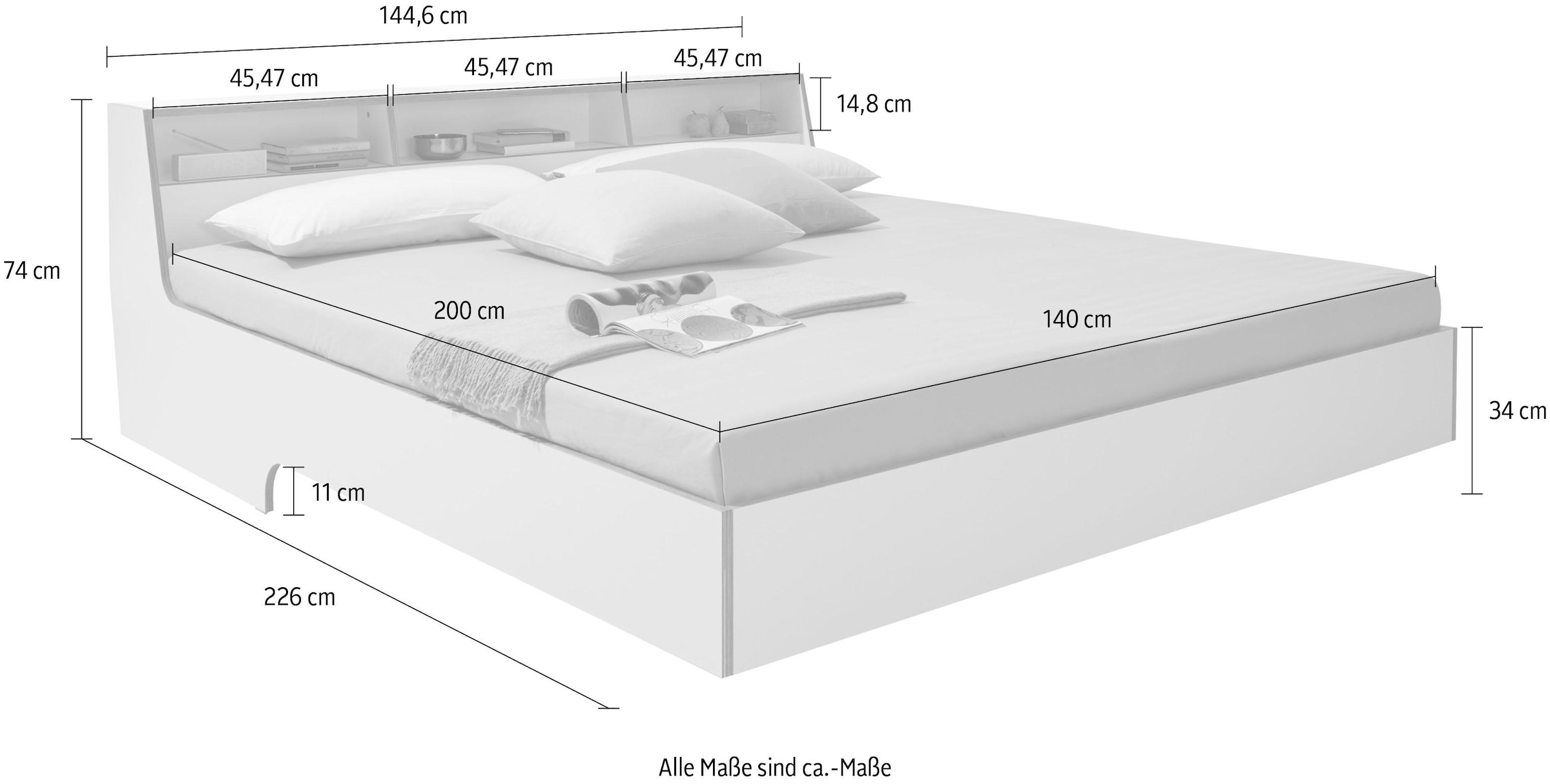 Müller SMALL LIVING Bett »Slope«, in 3 Breiten, ausgezeichnet mit dem German Design Award - Special 2017