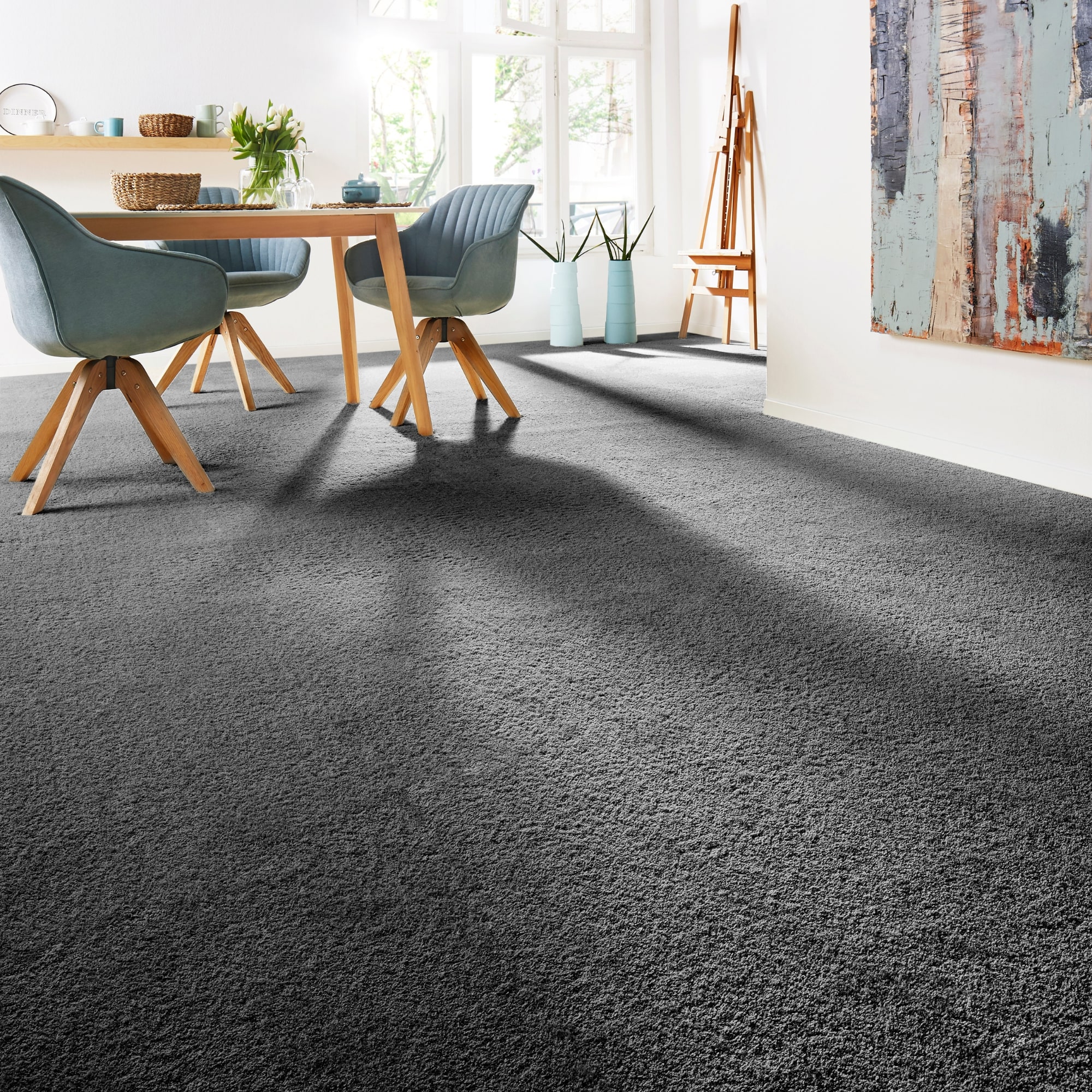 Andiamo Teppichboden "Softness, Velours, Made in Belgium" rechteckig 17 mm Höhe Uni Farben, Breite 400 cm, besonders weich, Wohnzimmer, Schlafzimmer