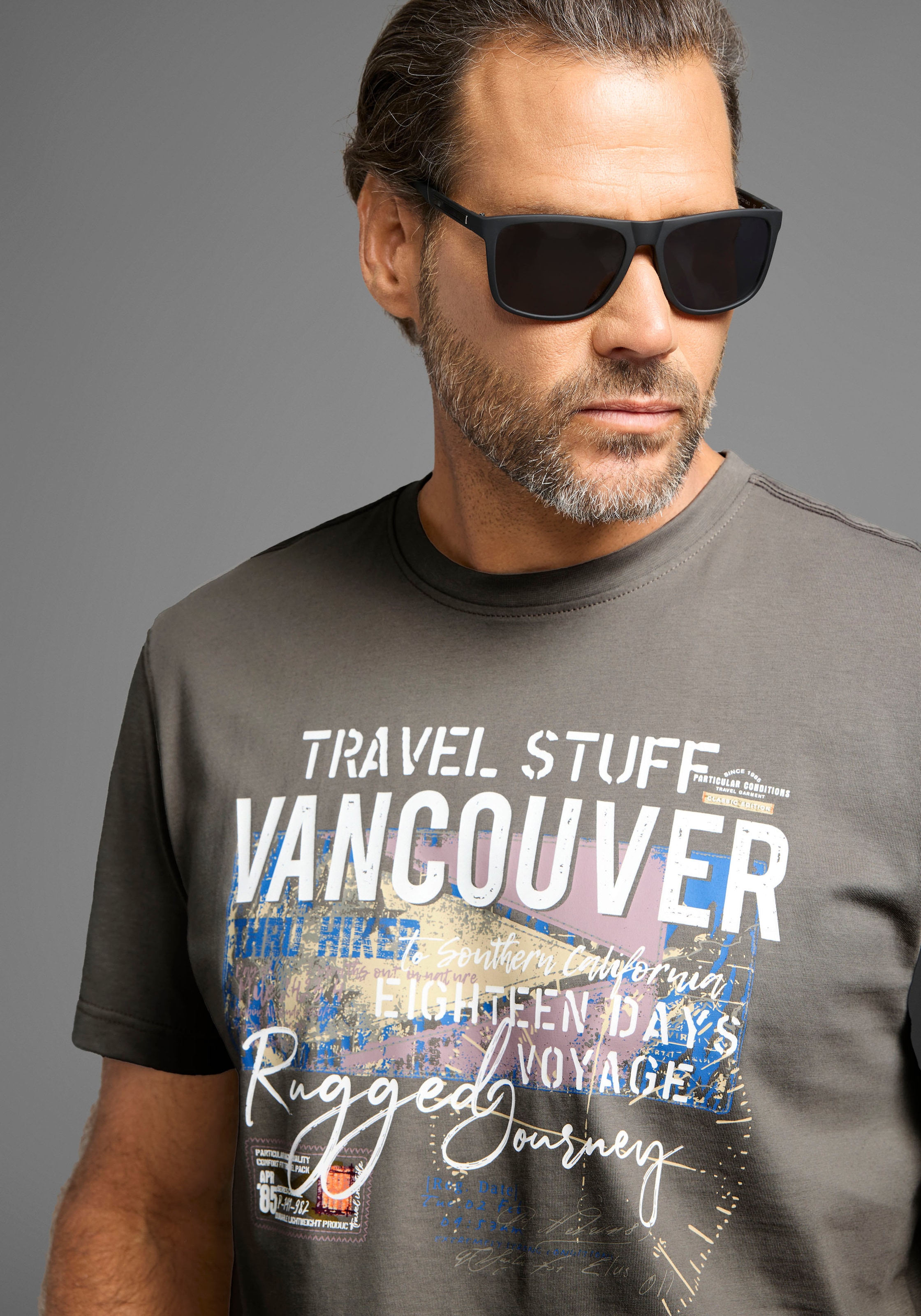 Man's World T-Shirt, Kurzarm, bedruckt, Rundhalsausschnitt, aus dehnbarem Jerseystoff