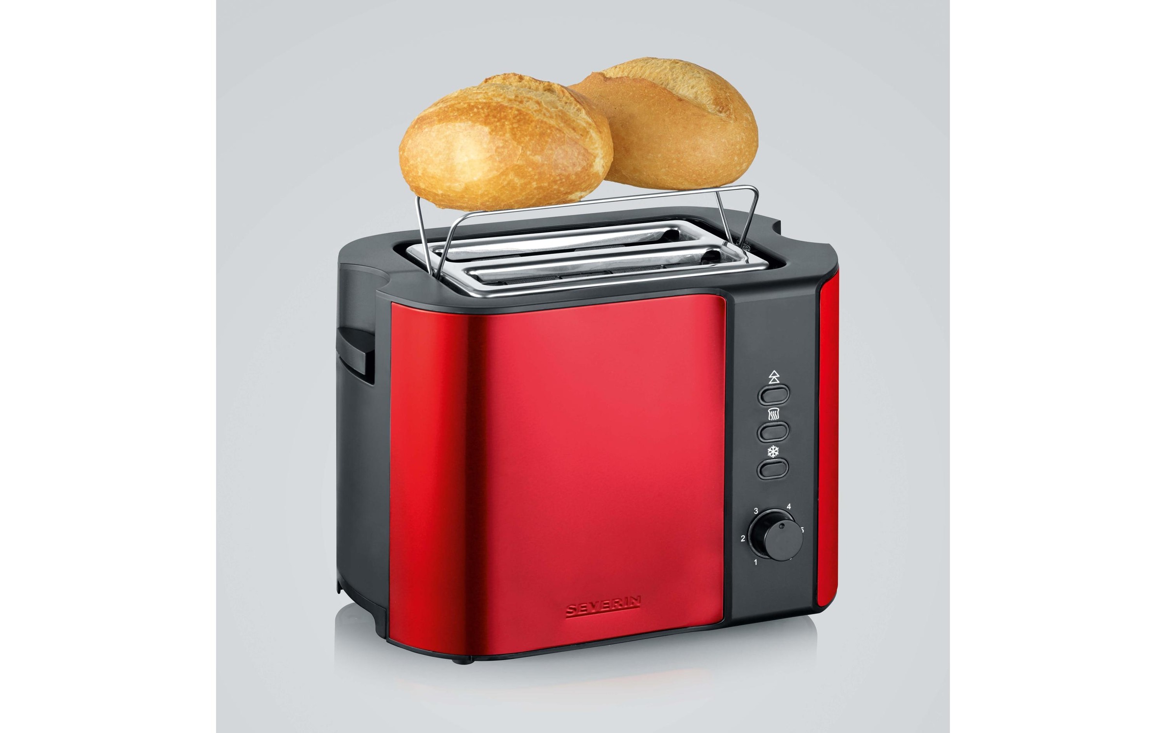 Severin Toaster »AT 2217 Rot Schwarz«, 800 W, Lieferung mit passendem CH-Fixadapter