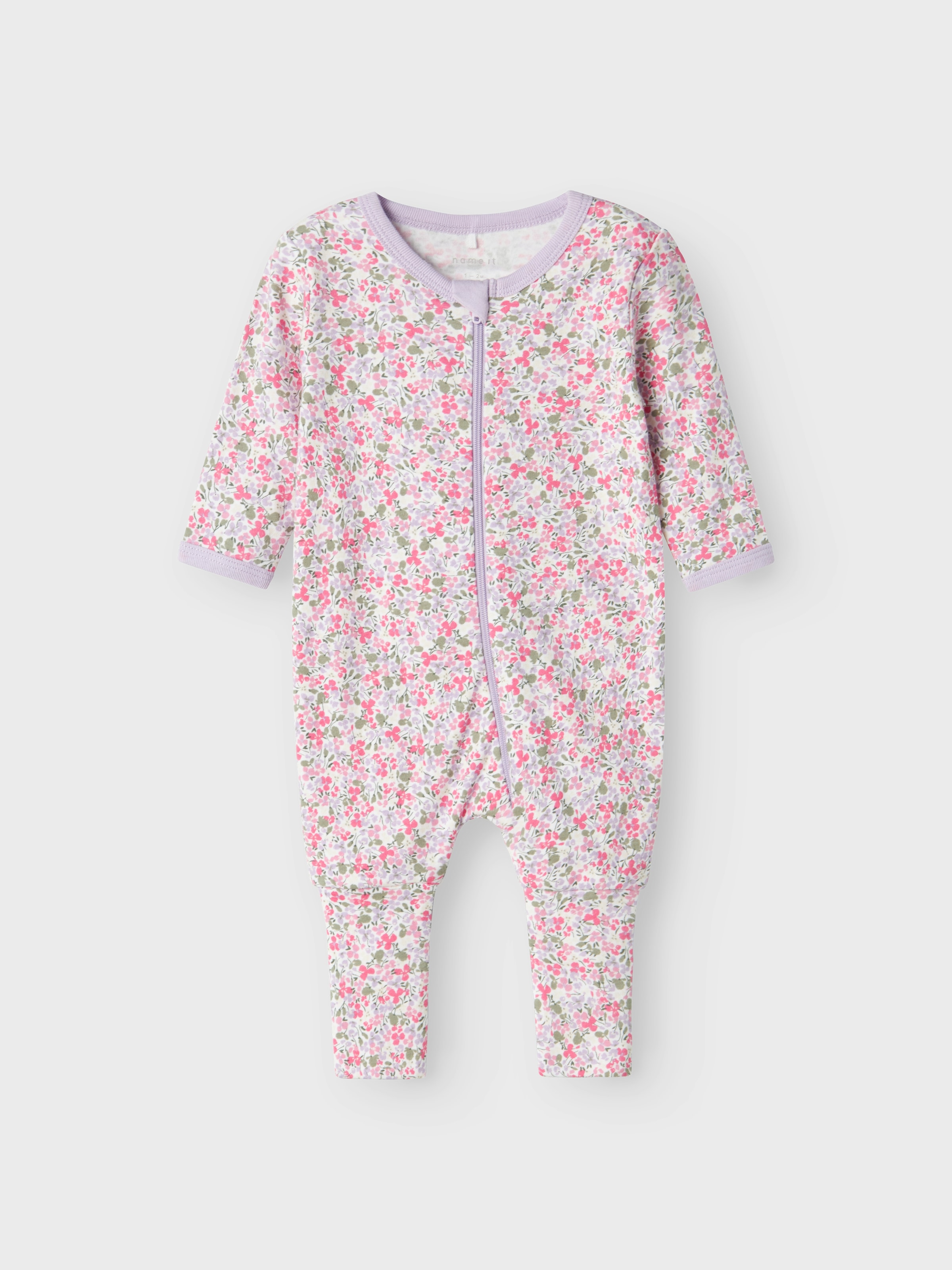 Name It Schlafanzug »NBFNIGHTSUIT 2P ZIP FF PETIT FLOWER NOOS«, (Set, 2 tlg.)