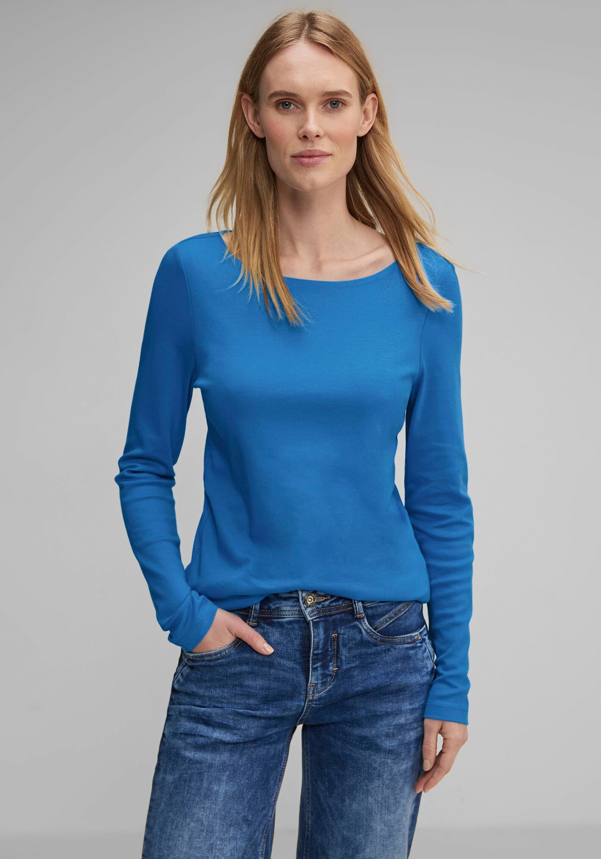 STREET ONE Langarmshirt, in Unifarbe online bestellen | Jelmoli-Versand