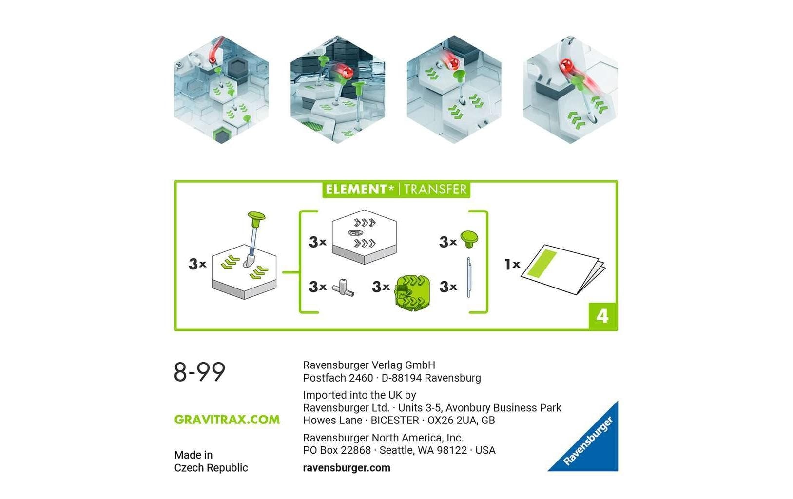Ravensburger Kugelbahn »Zubehör GraviTrax Element Transfer«, (4 tlg.)