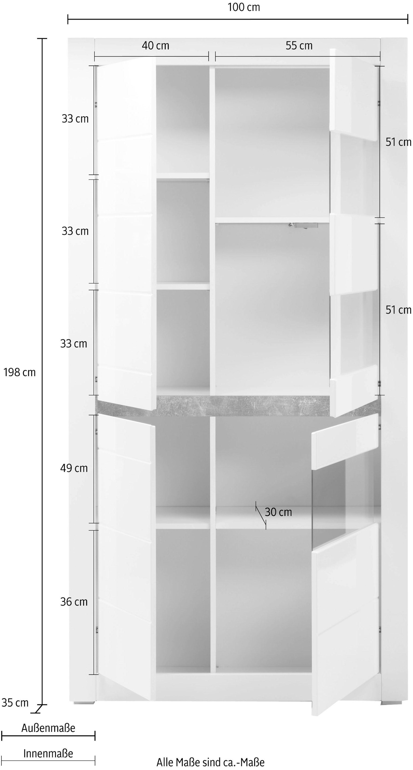 INOSIGN Vitrine »Carat«, Höhe 198 cm