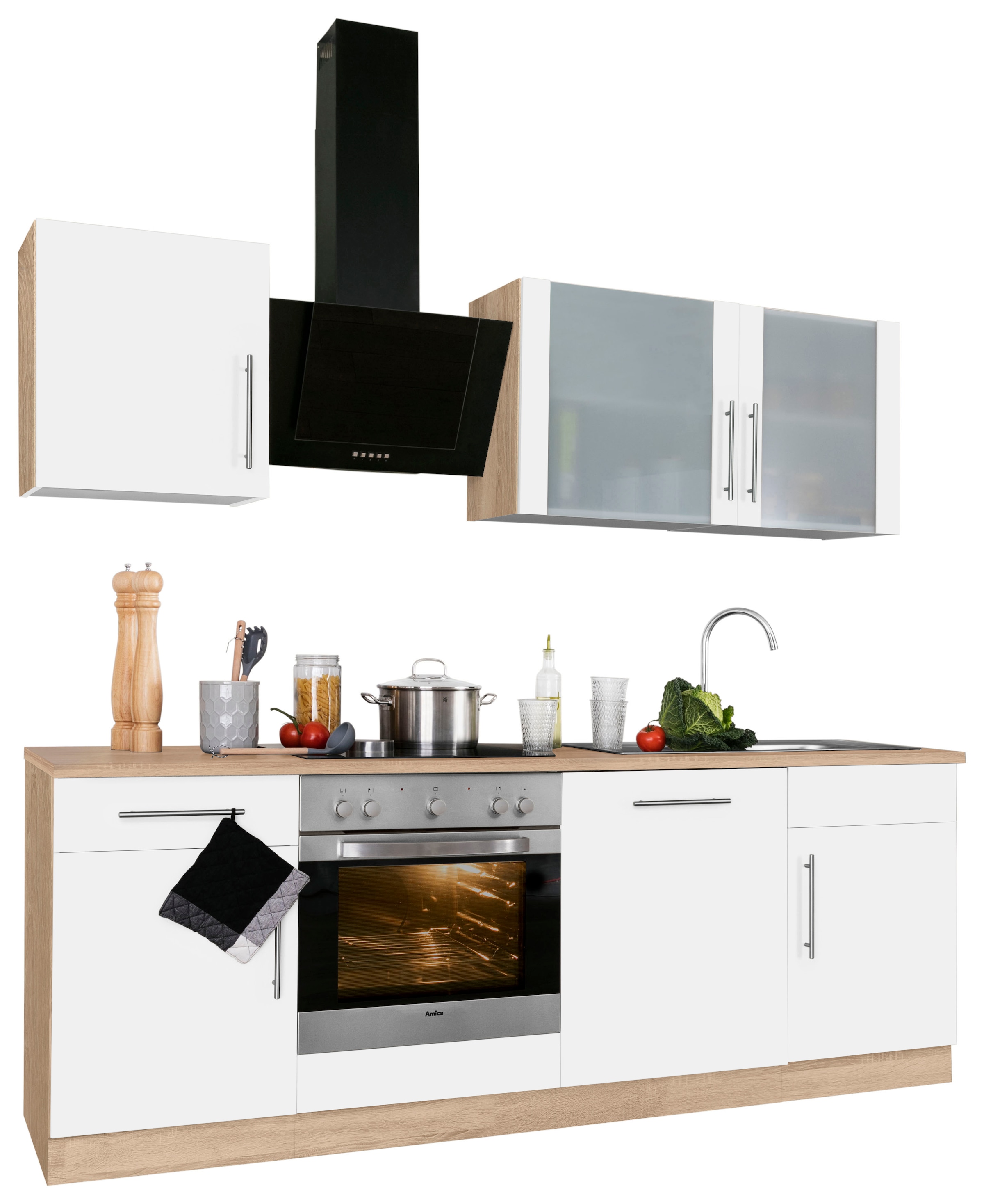 wiho Küchen Küchenzeile "Cali" ohne E-Geräte, Breite 220 cm