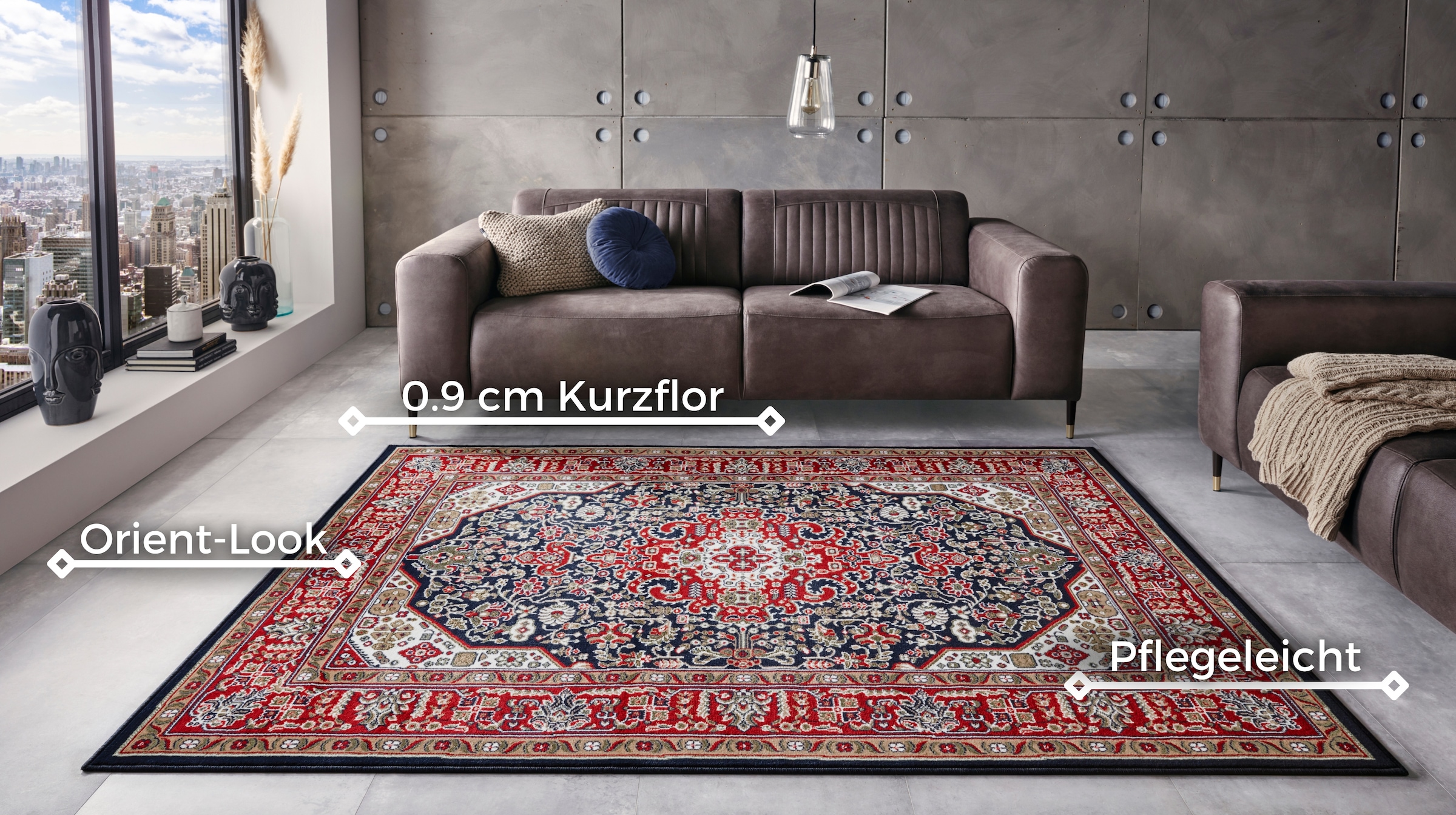 NOURISTAN Teppich »Skazar Isfahan«, rechteckig, 9 mm Höhe, Kurzflor, Orient, Läufer, Vintage, Esszimmer, Wohnzimmer, Flur