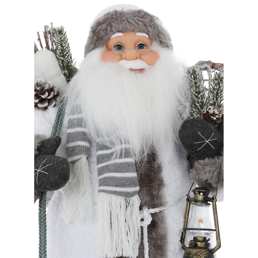 HOSSNER - HOMECOLLECTION Weihnachtsmann »Santa mit weissem Mantel und Laterne«