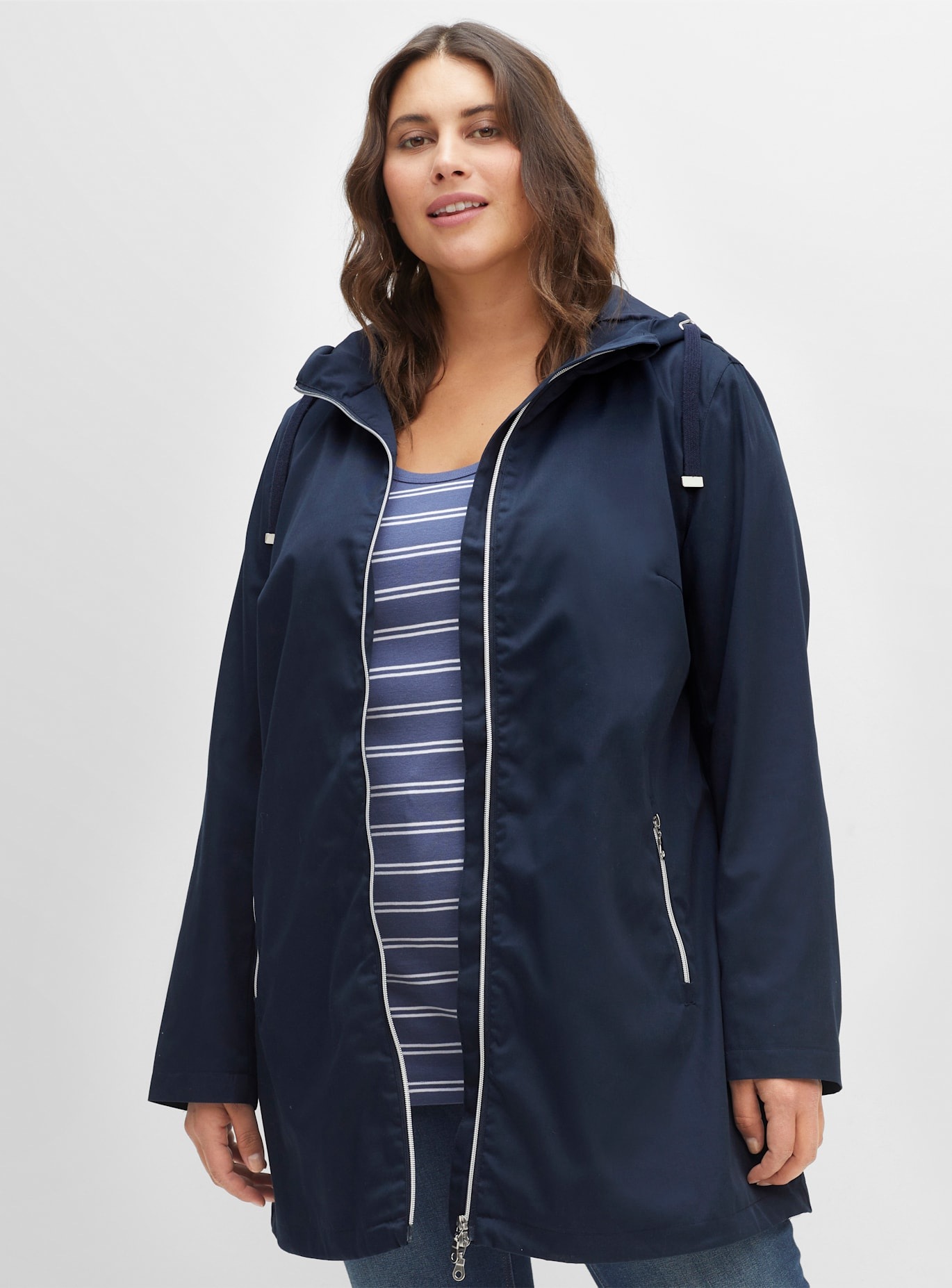 Sheego Langjacke, mit Kapuze