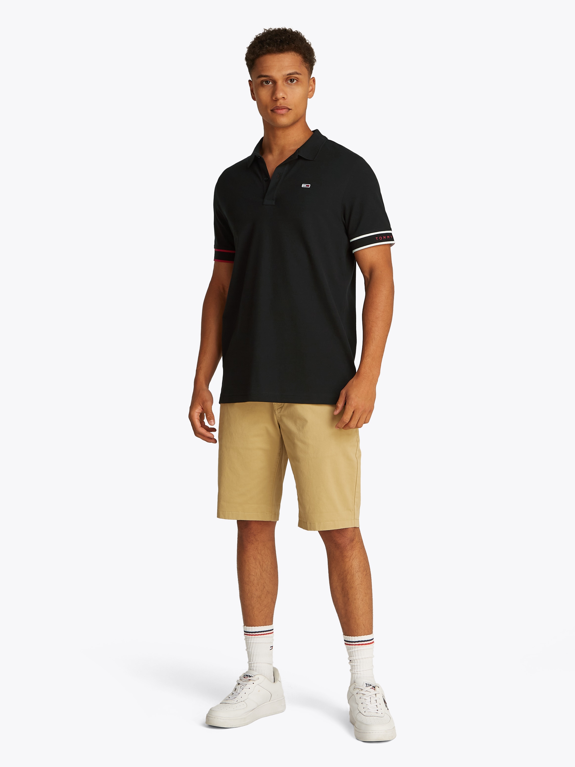 Tommy Jeans Plus Poloshirt »TJM SLIM FLAG CUFF POLO EXT«, Grosse Grössen