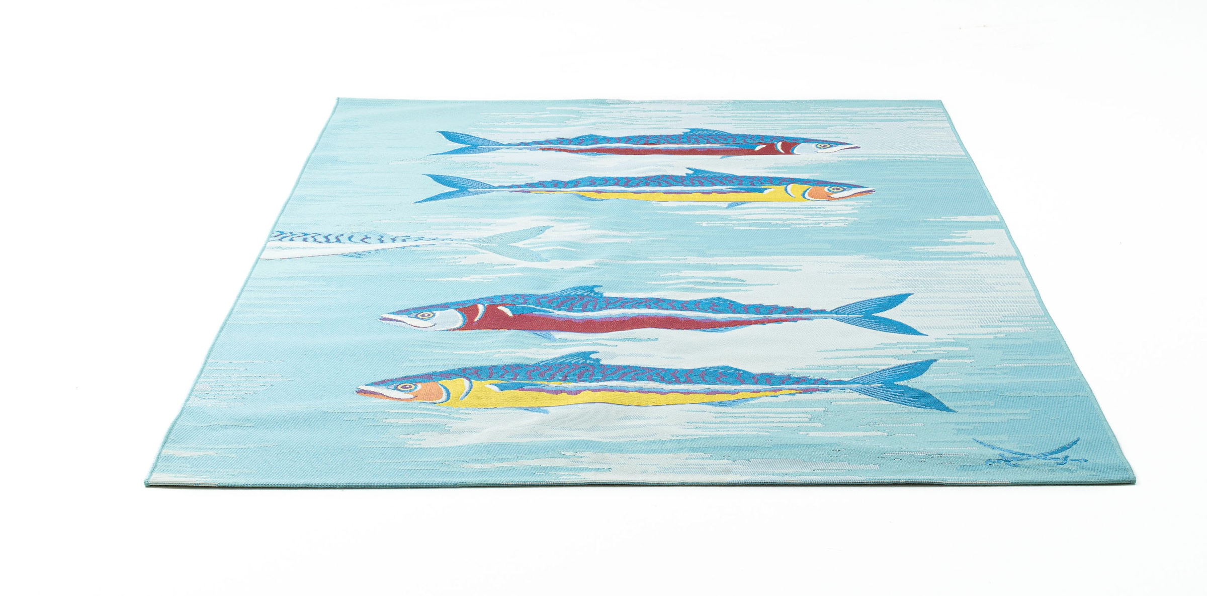 Sansibar Teppich »Rantum Beach SA-015«, rechteckig, Flachgewebe, modernes Design, Motiv Fische, In- & Outdoor geeignet