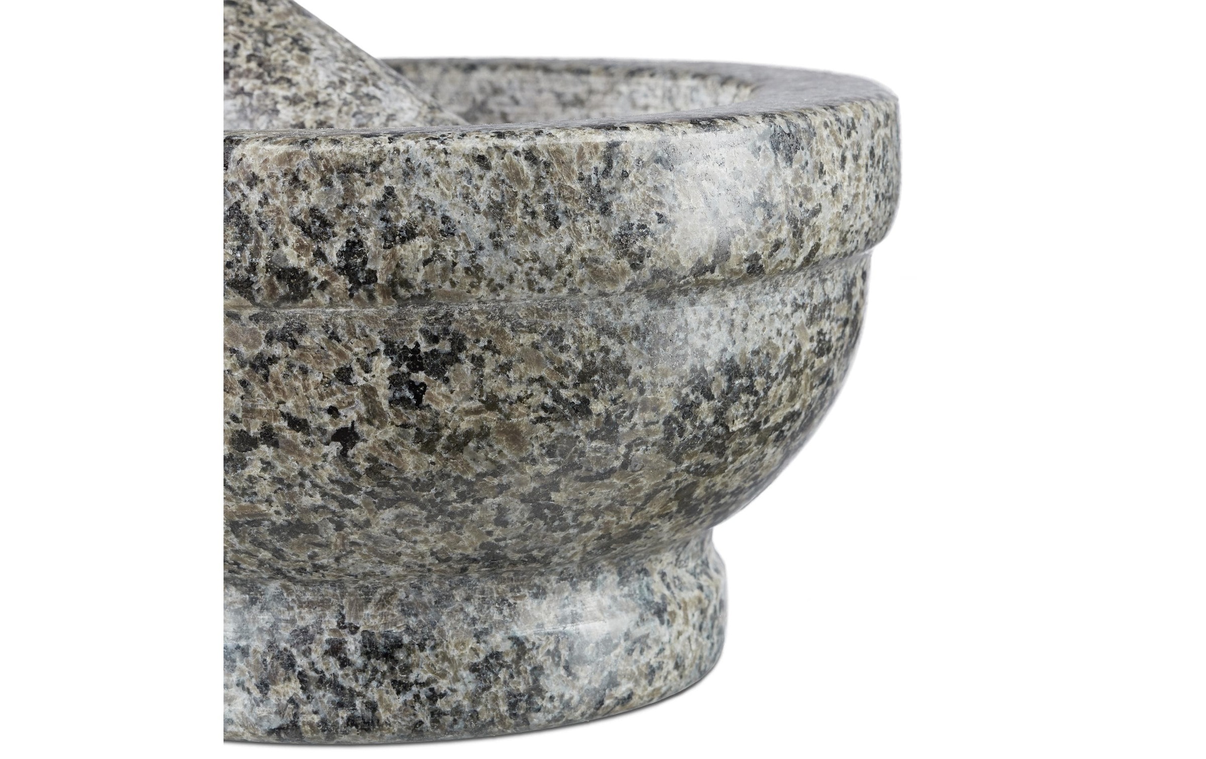 Mortier et pilon en granit poli pierre naturelle 17 cm diamètre pour épices cuisine, gris - Relaxdays