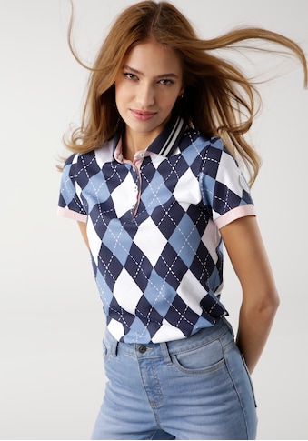 KangaROOS Poloshirt, mit trendigem Rauten-Alloverdruck - NEUE KOLLEKTION kaufen