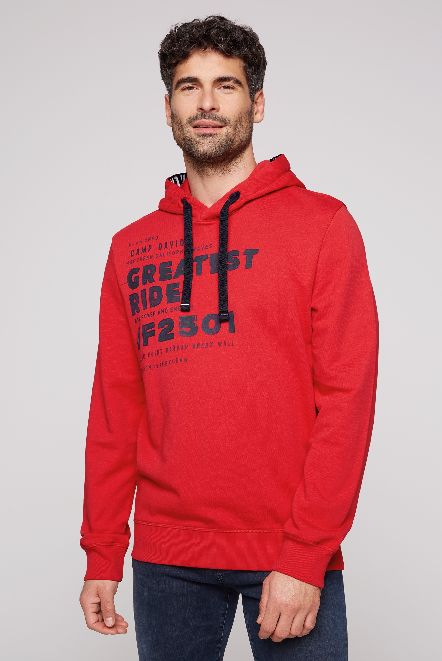 CAMP DAVID Kapuzensweatshirt, mit kontrastreichem Print