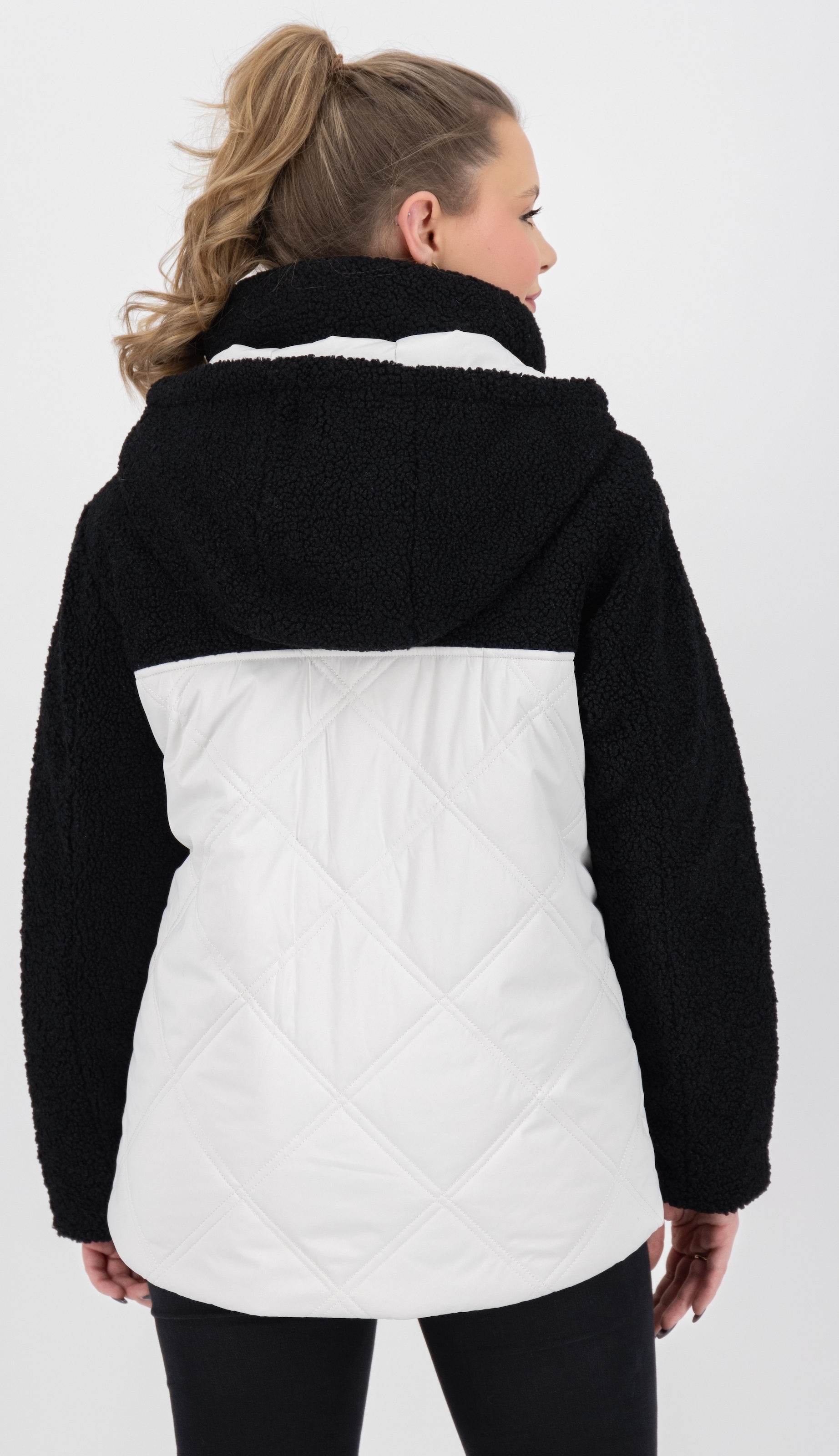 LPO Steppjacke »XAVIA WMN«, hochgeschlossener Kragen mit Sherpa-Fleece