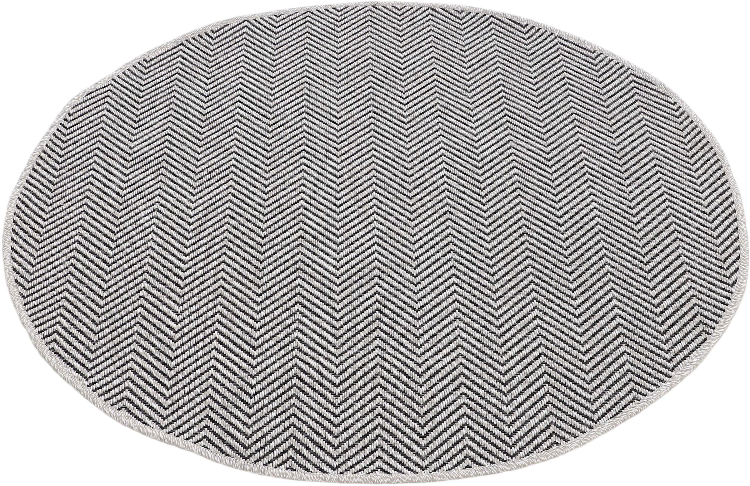 carpetfine Teppich »Boho 106«, rund, 4 mm Höhe, robustes Flachgewebe, Sisal Optik, UV-beständig, Aussenbereich
