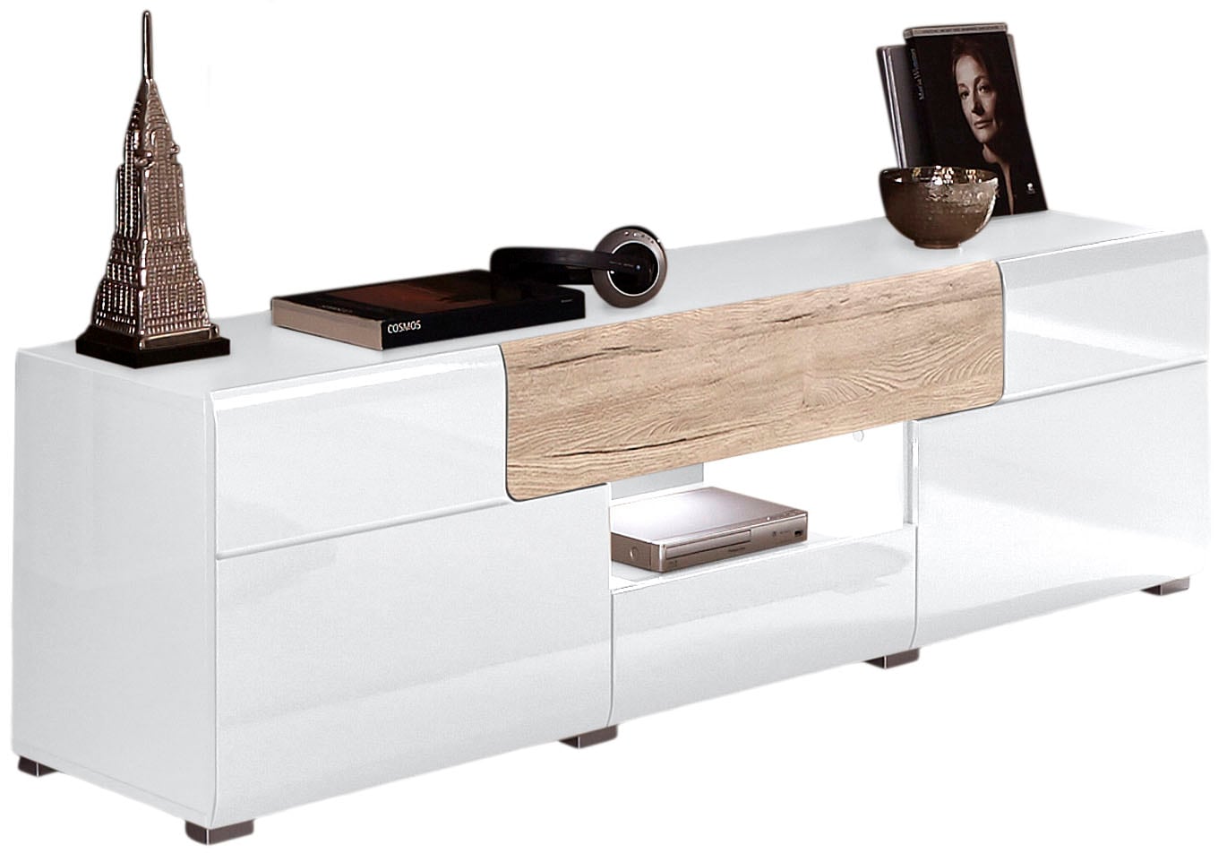 INOSIGN Lowboard »Toledo,Breite 159cm, trendige TV-Schrank mit dekorative Fräsungen«, TV-Board ohne Beleuchtung, TV-Kommode mit viel Stauraum