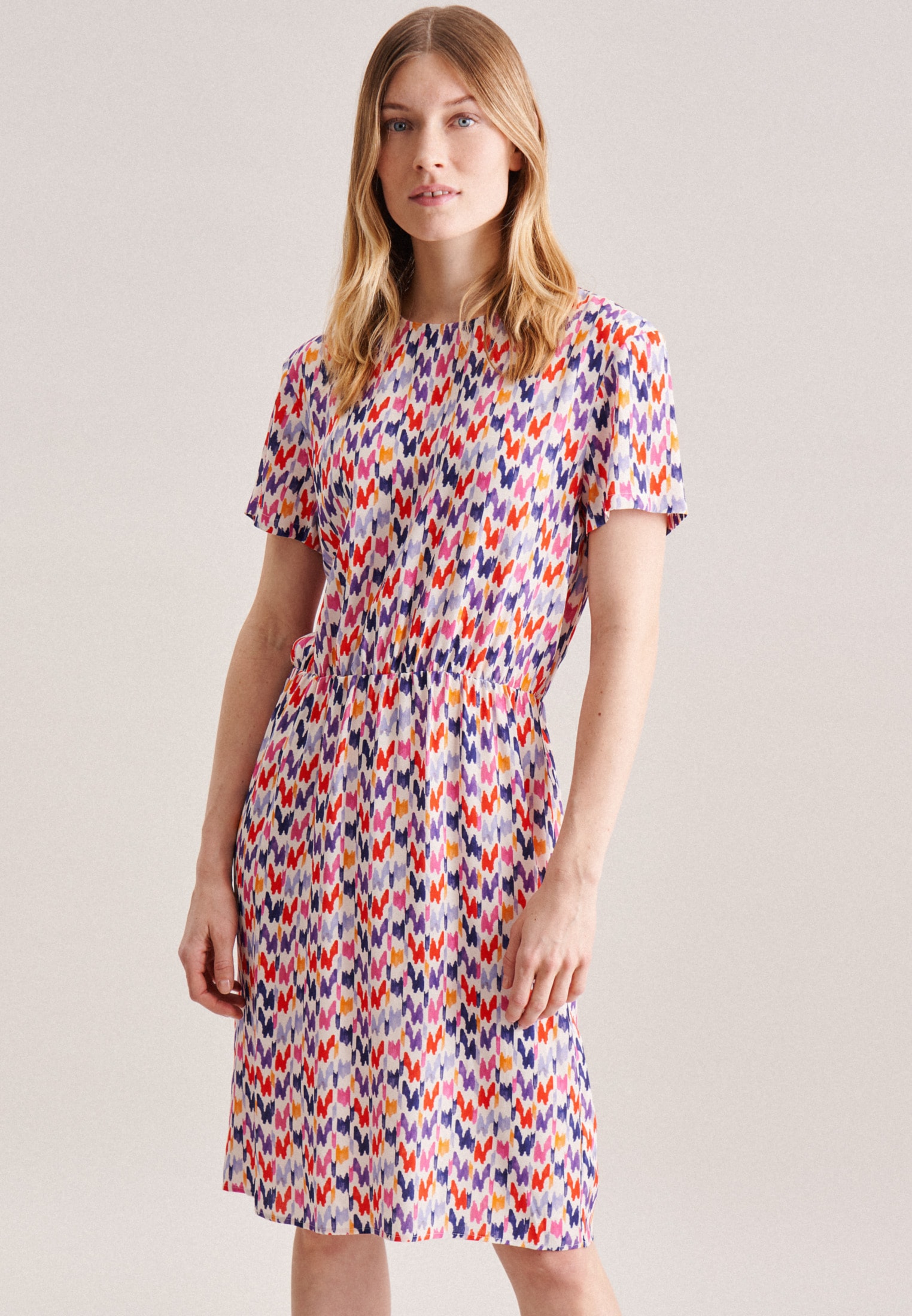 seidensticker Sommerkleid »Schwarze Rose« 1/2 Rundhals Druck