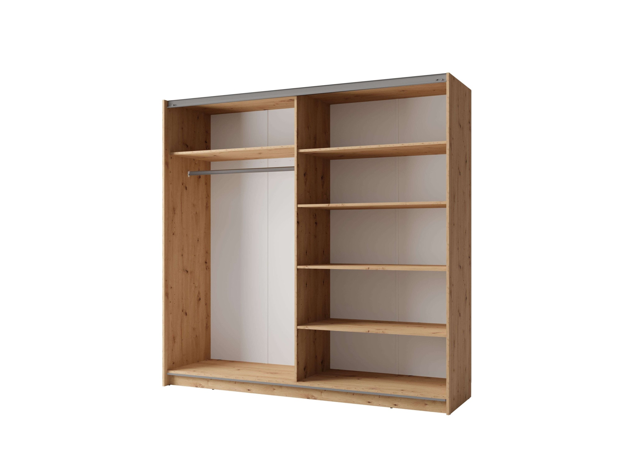 Home affaire Kleiderschrank »Kleiderschrank Fresno mit 5 Einlegeböden und Kleiderstange«, Garderobe mit 2 Schwebetüren, B/H/T 150/207/62 cm