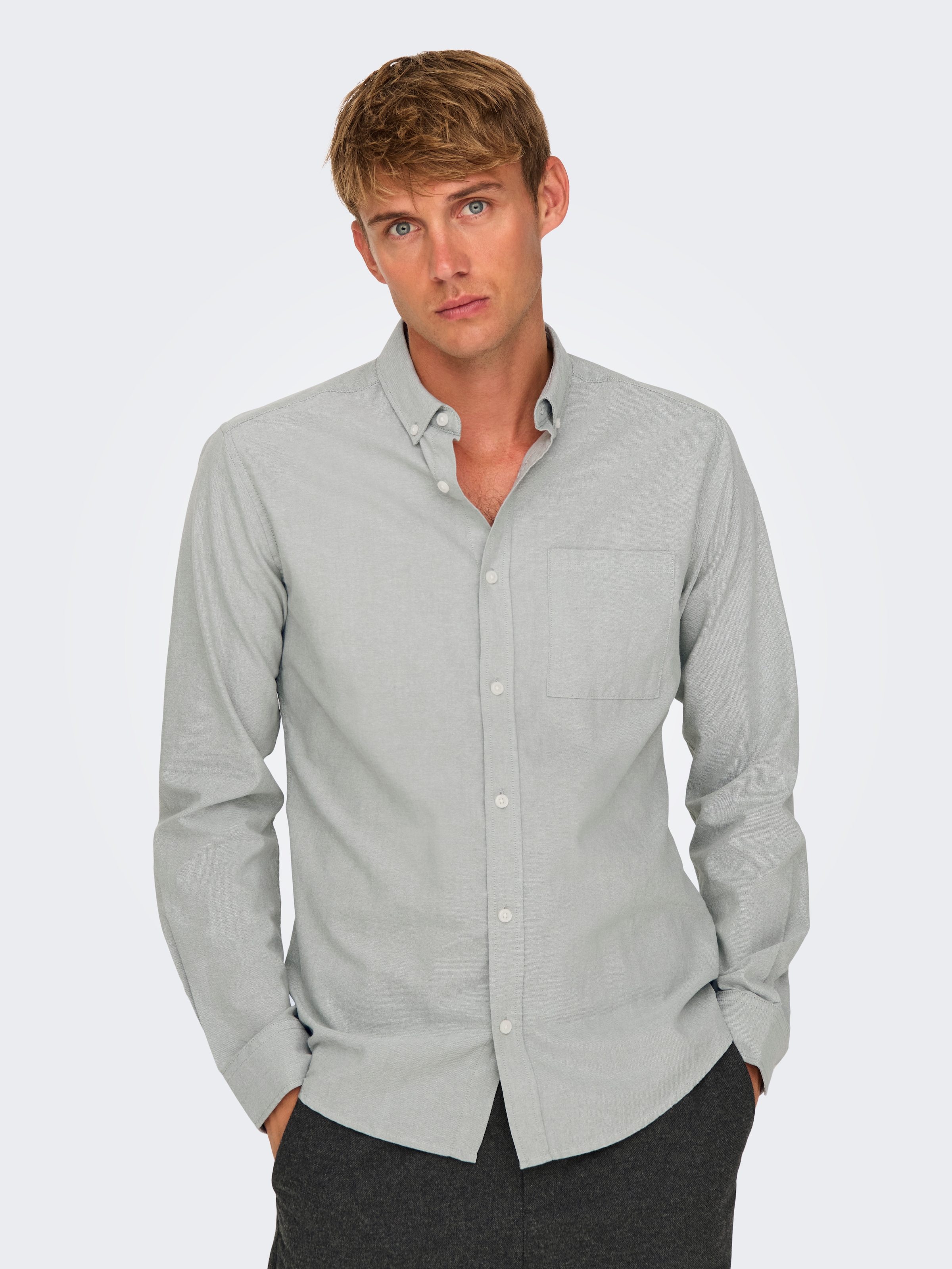 ONLY & SONS Langarmhemd »ONSALVARO SLIM LS OXFORD SHIRT NOOS«