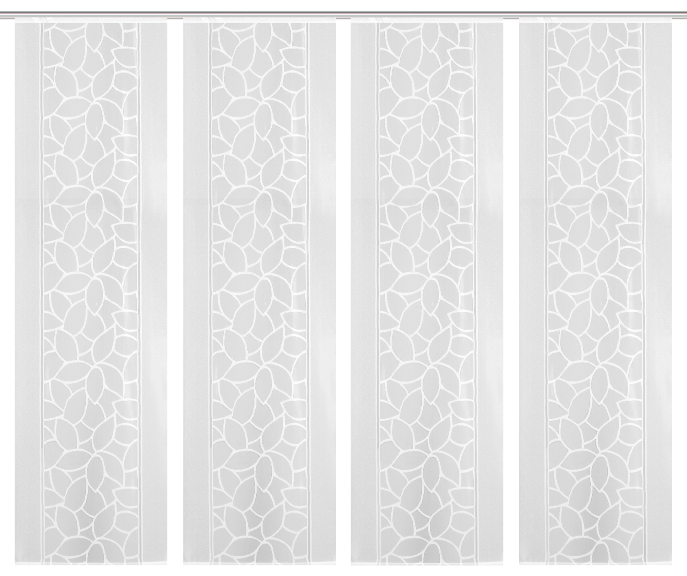 HOME WOHNIDEEN Schiebegardine "JENNA" Klettband 4 Stk. tlg. Schiebevorhang Jacquard Set