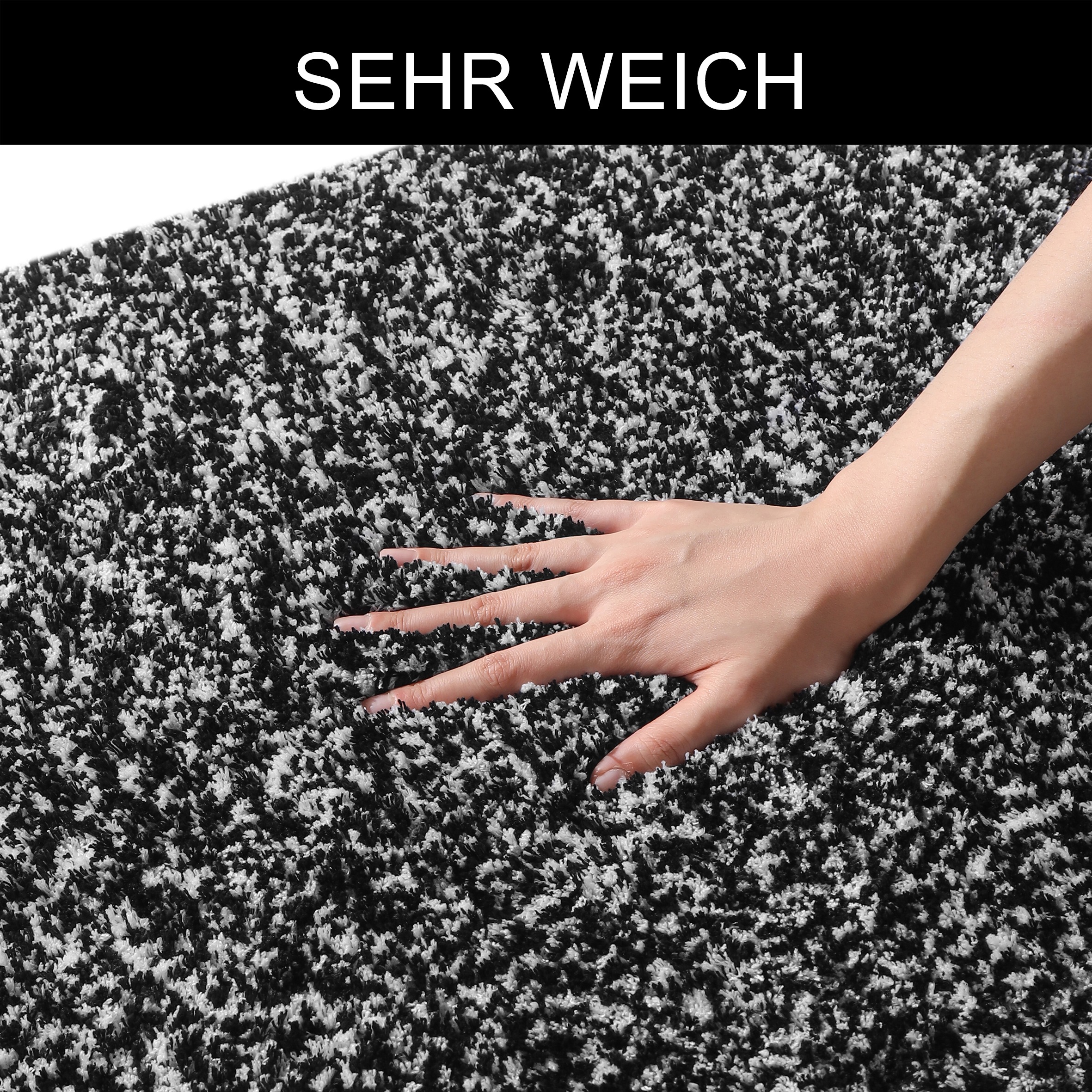 my home Badematte »Vanessa meliert, Badvorleger, Badezimmer Teppich, Duschvorleger«, rutschhemmend beschichtet, strapazierfähig, Badteppich, weiche Haptik, unifarben