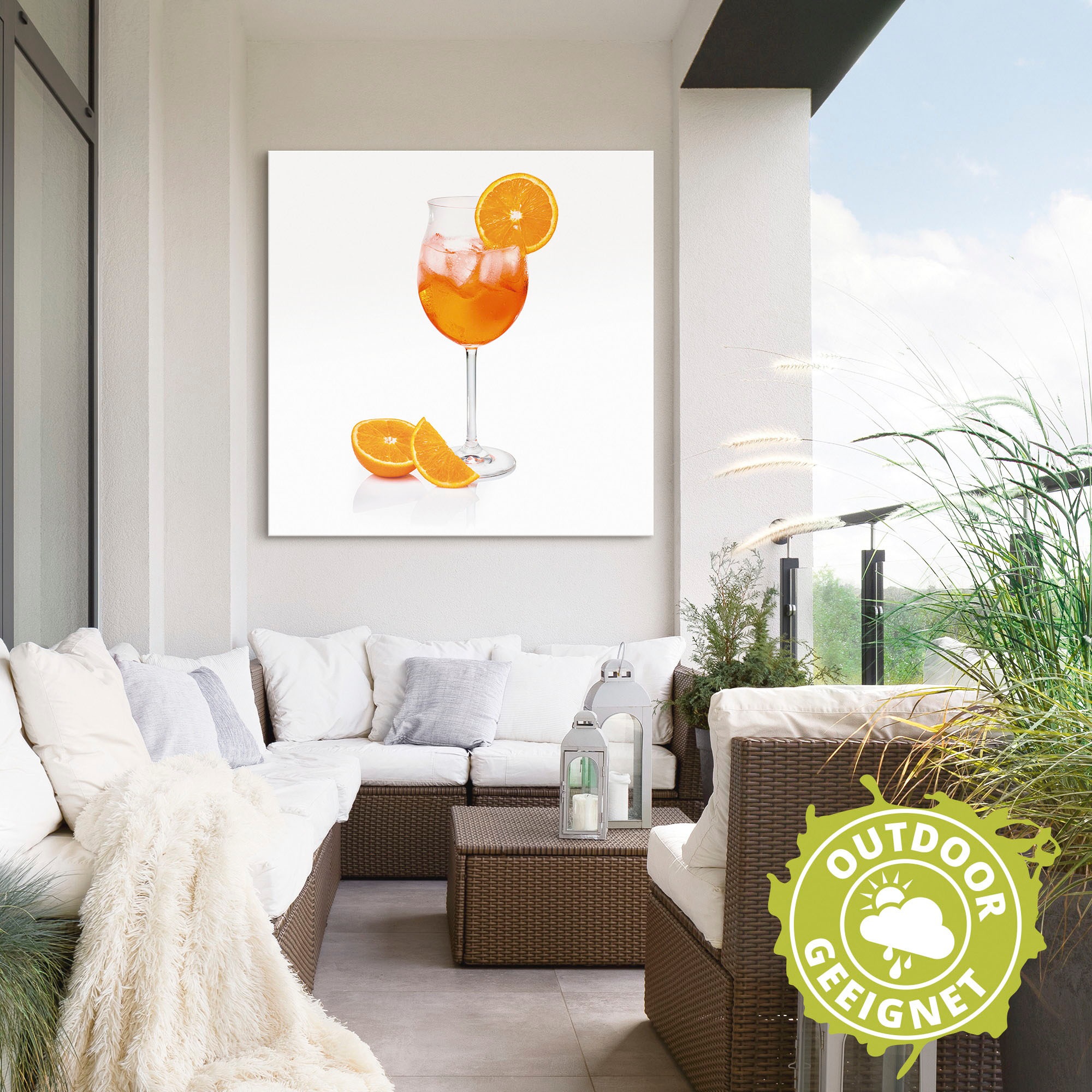 Artland Wandbild »Aperol Spritz mit einer Scheibe Orange«, Getränke, (1 St.), als Alubild, Outdoorbild, Leinwandbild, Poster, Wandaufkleber