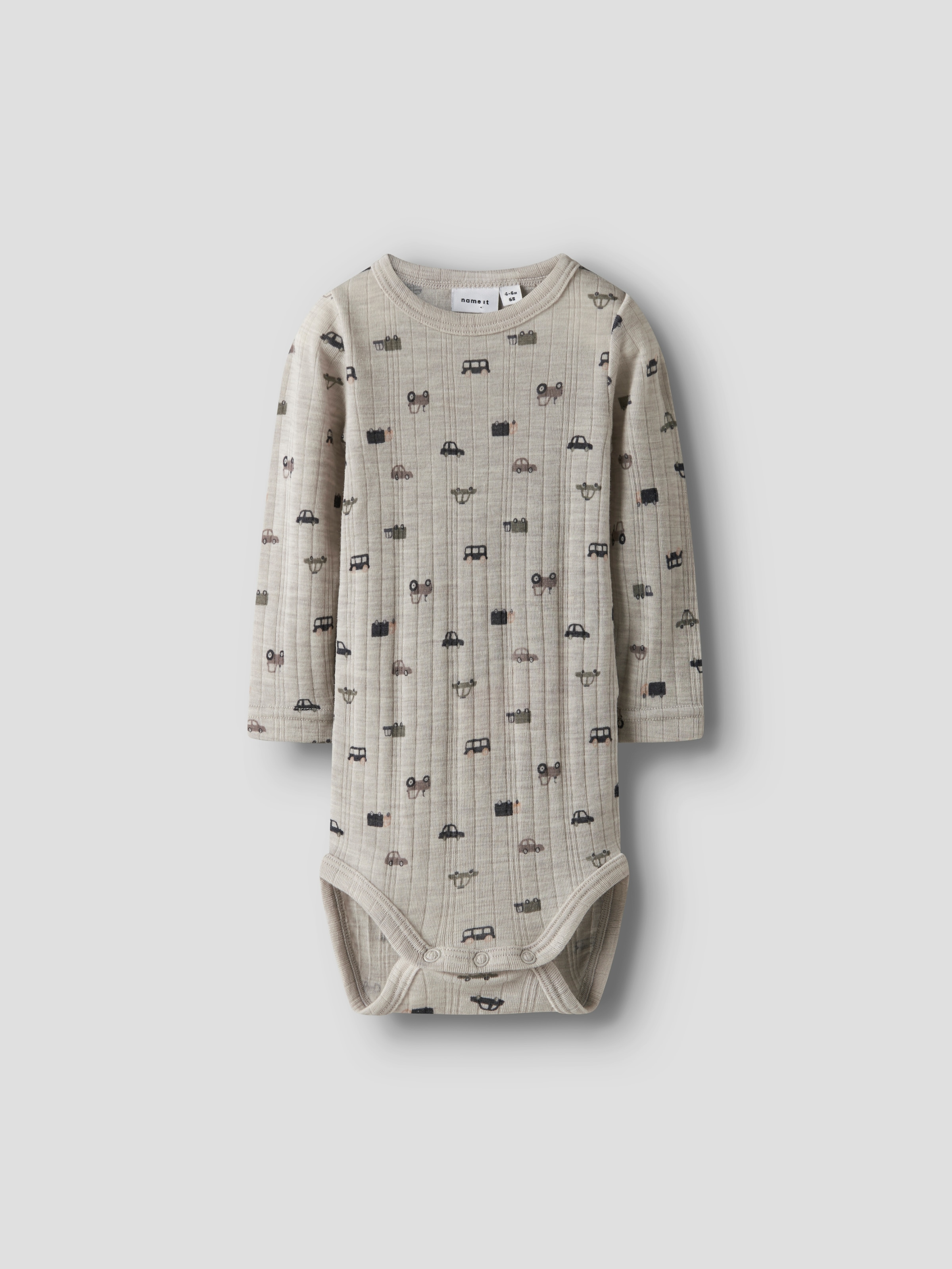 Name It Langarmbody »NBMWANG WOOL NEEDLE LS BODY NOOS«, aus reiner Merinowolle