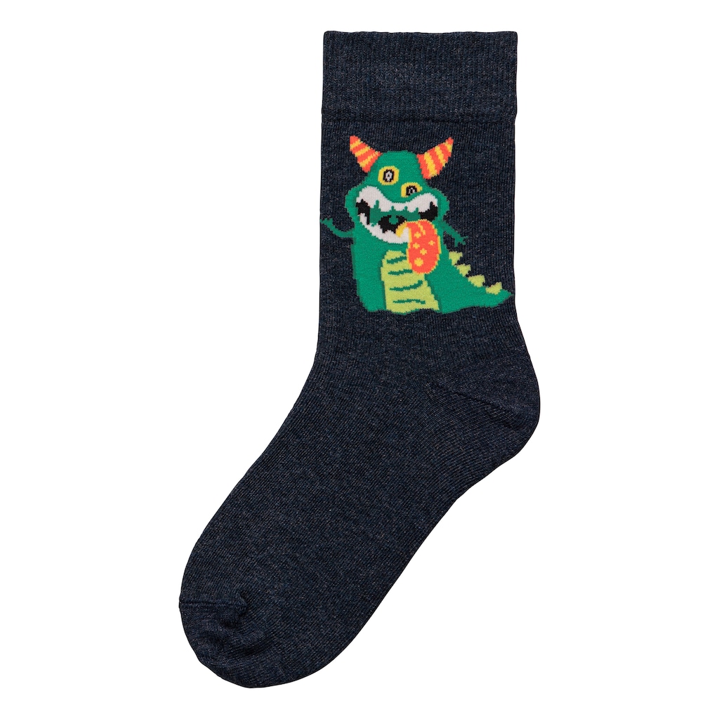 H.I.S Freizeitsocken, (5 Paar), mit lustigen Monstermotiven