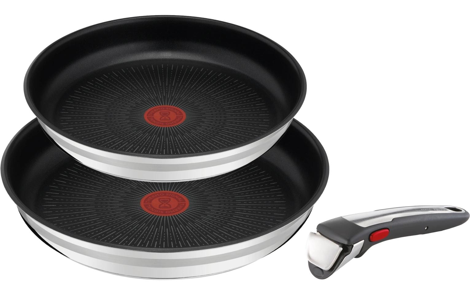 Tefal Pfannen-Set »Jamie Oliver Ingenio On 3-teilig 24 cm/28 cm«, Edelstahl