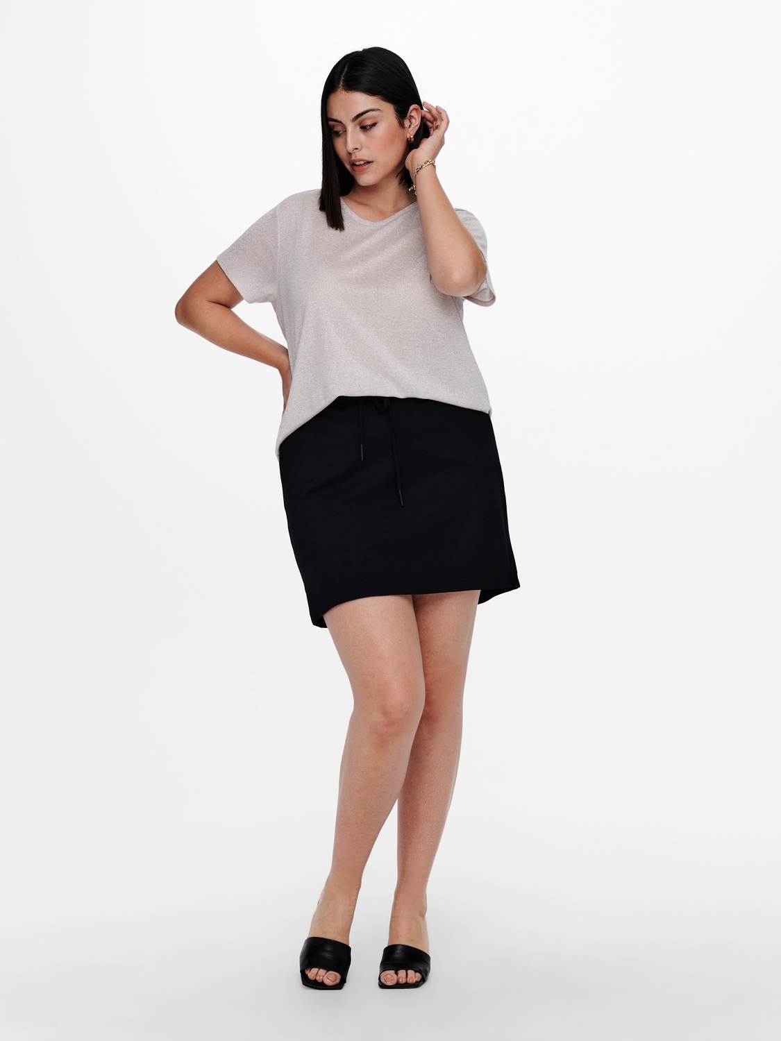 ONLY CARMAKOMA Minirock »CARGOLDTRASH LIFE EASY SKIRT PNT«