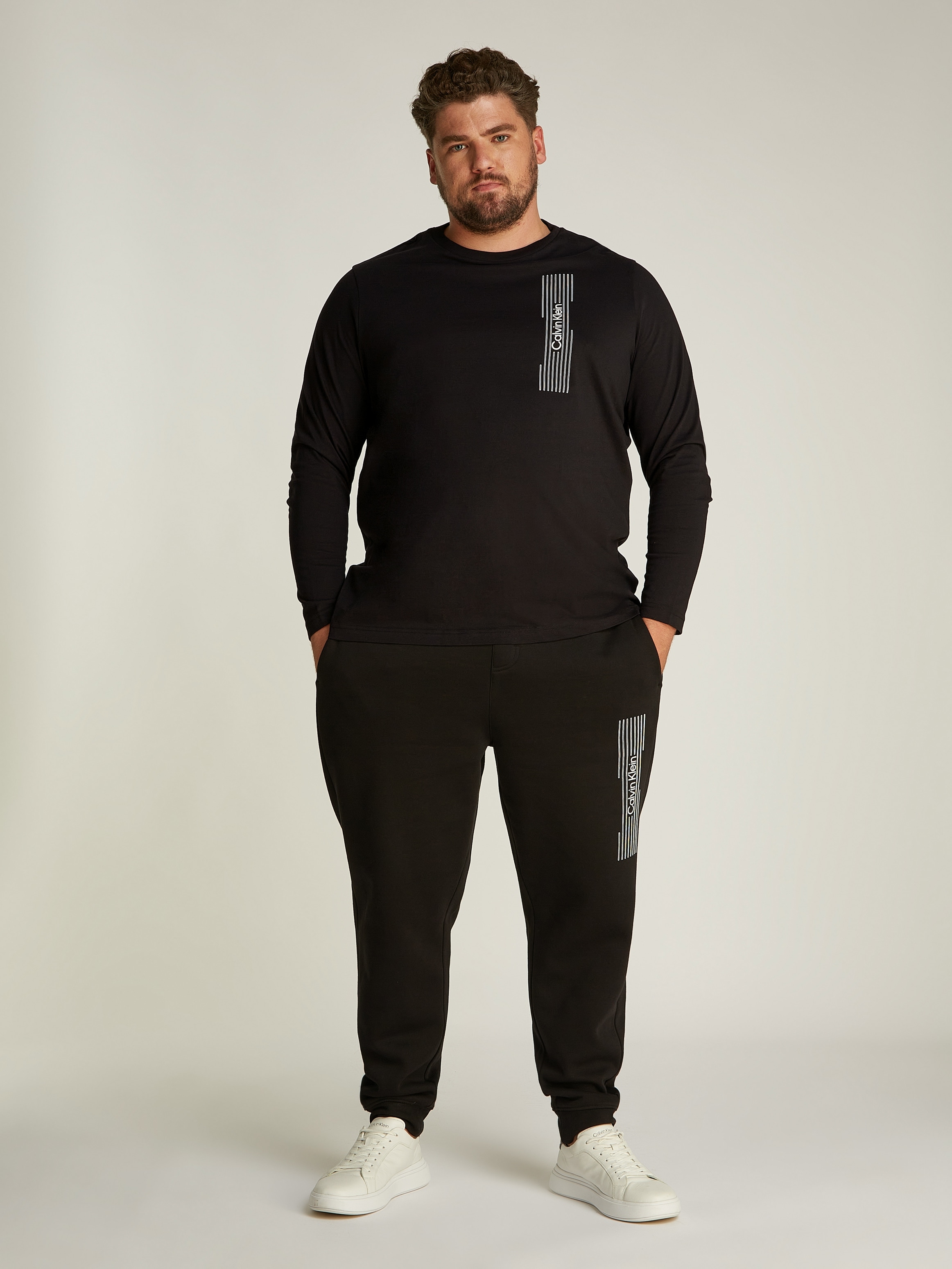 Calvin Klein Big&Tall Langarmshirt »BT_HORIZONTAL LOGO LS T-SHIRT«, in Grossen Grössen mit Logoschriftzug
