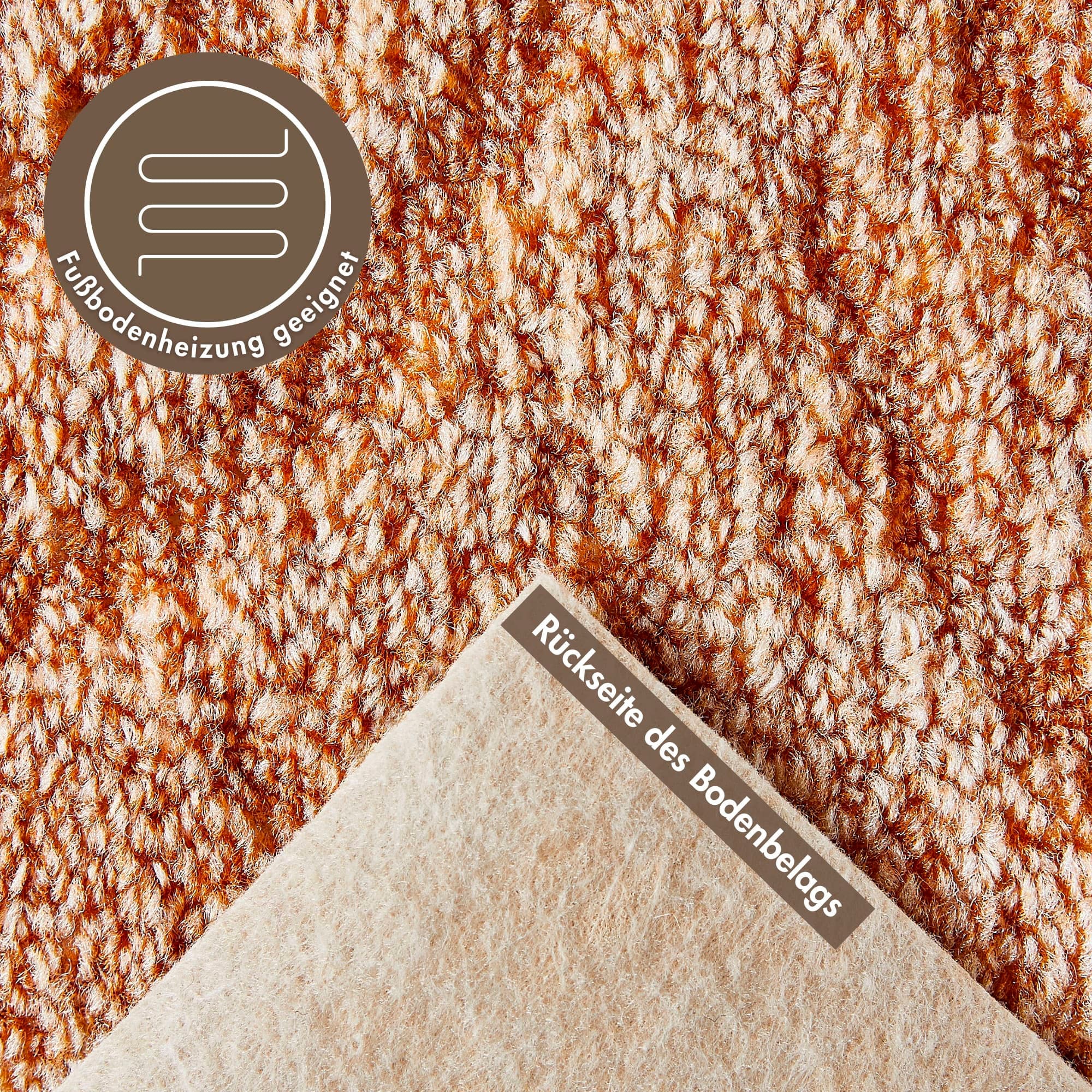 Andiamo Teppichboden »Amberg, Strukturschlinge, Made in Belgium«, rechteckig, 9 mm Höhe, Breite 200, 300, 400 oder 500 cm, Hoch-Tief Effekt, strapazierfähig