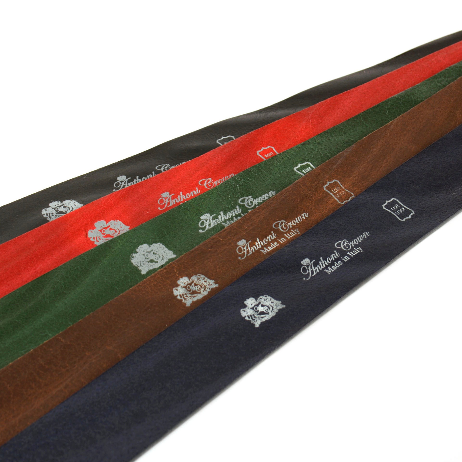Anthoni Crown Ledergürtel, Denim-Vollledergürtel