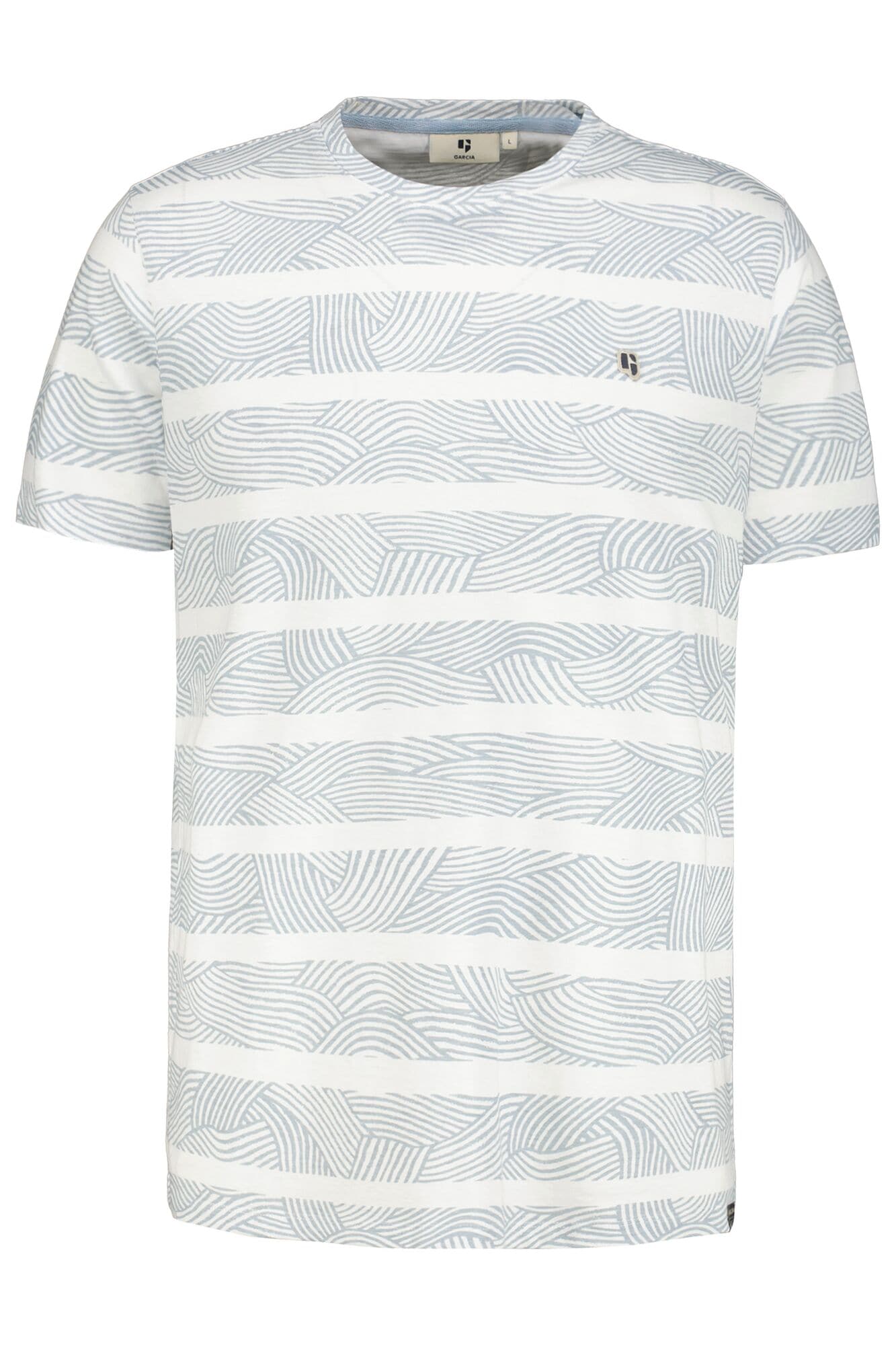 Garcia T-Shirt tlg.), | bestellen Brust »AOP (1 stripe«, Jelmoli-Versand Logoprägung an der online