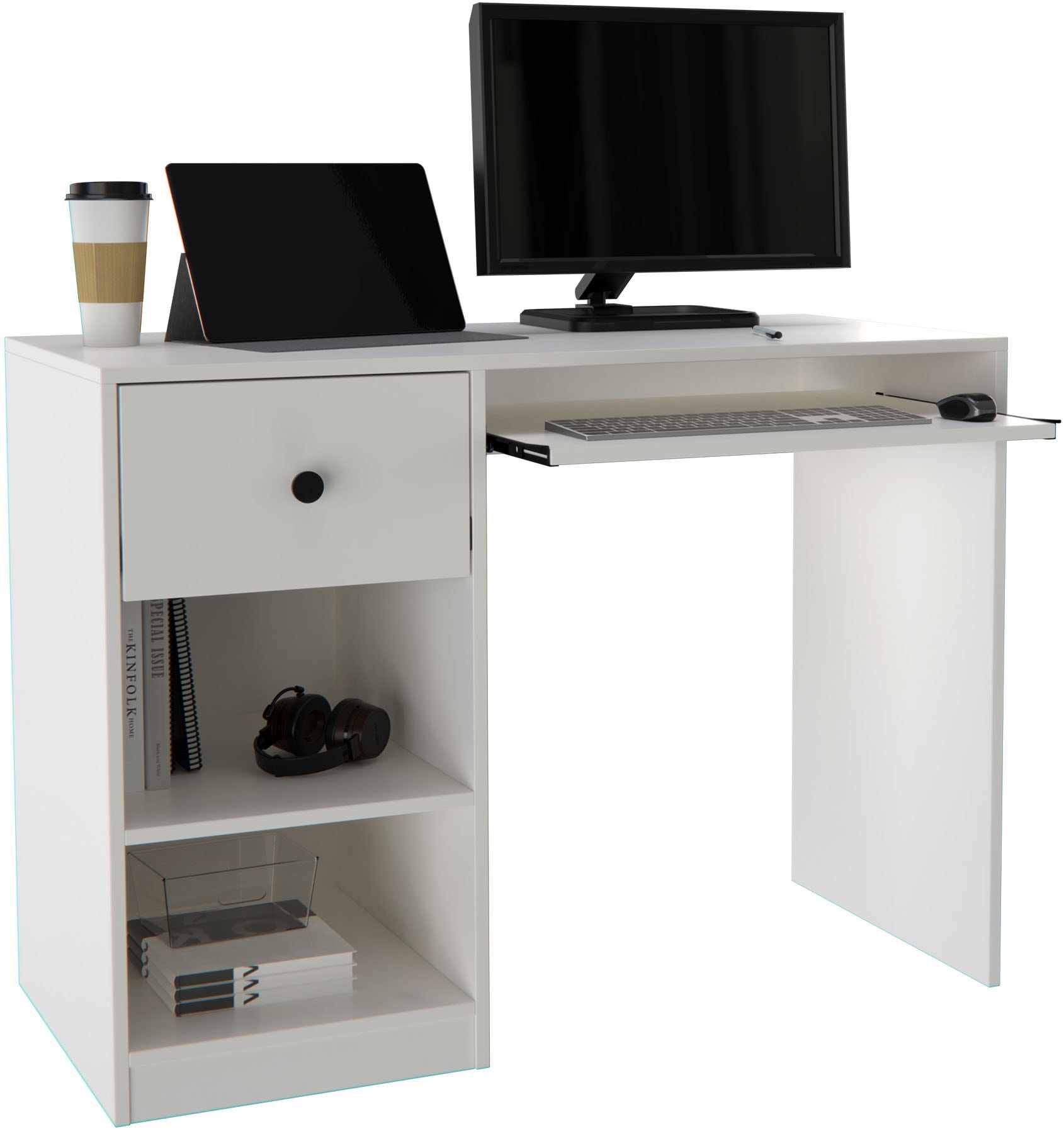 Schreibtisch »PODUM, Computertisch,«, Tastaturauszug, grosse Schublade, Breite 106 cm
