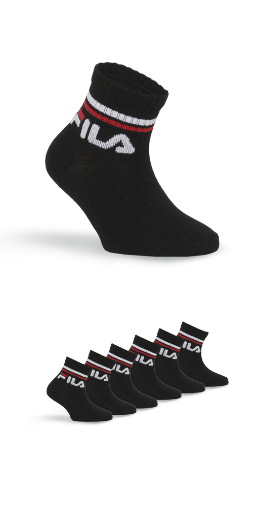 Fila Kurzsocken »JUNIOR UNISEX QUARTER PLAIN SOCKS« 6 Paar tlg. mit eingestricktem Logo im Bündchen, Kindersocken