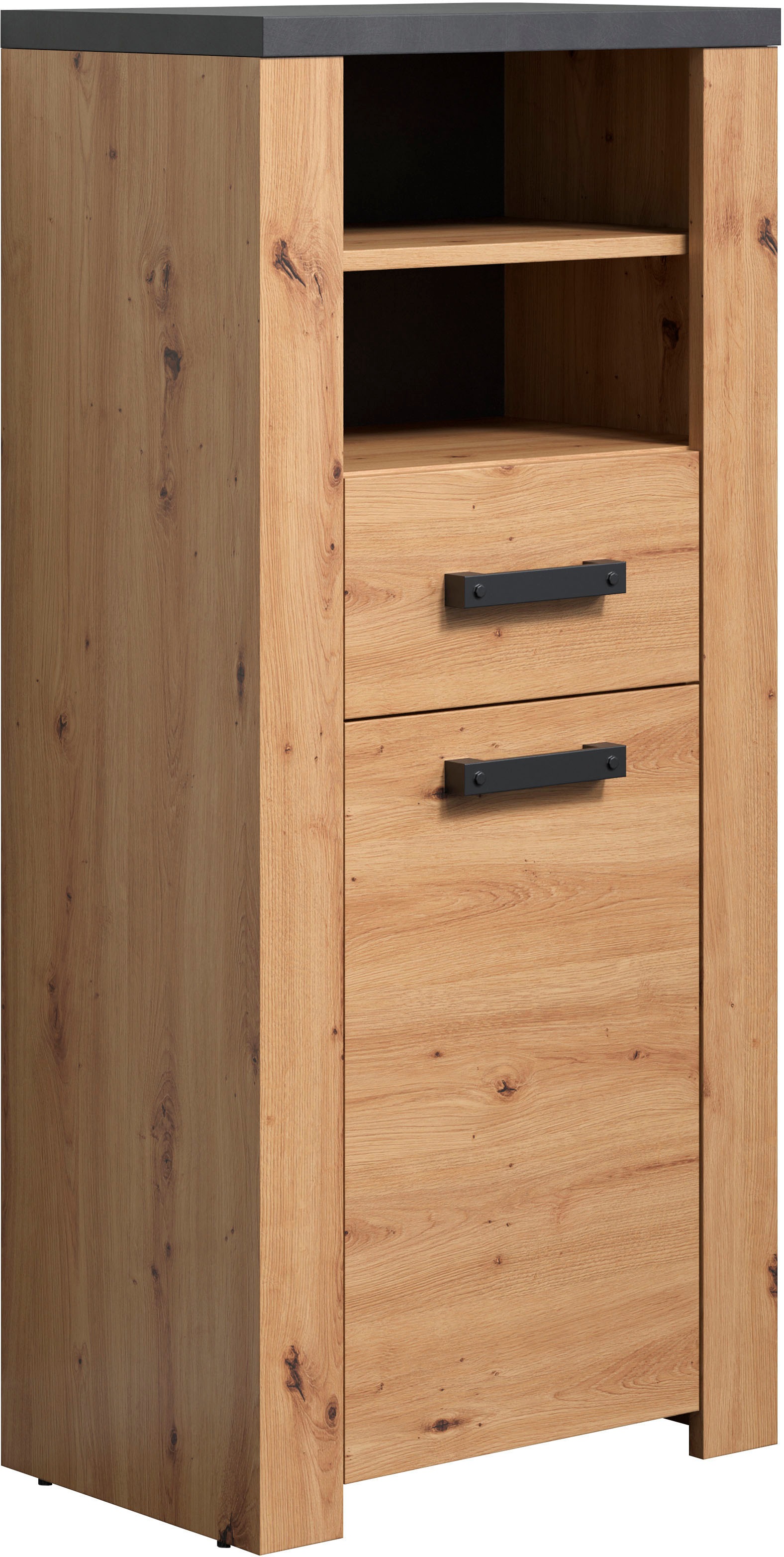 Home affaire Midischrank »Ambres«, (1 St.), Badschrank in matter Echtholzoptik - Masse (B/T/H) 53/35/118 cm