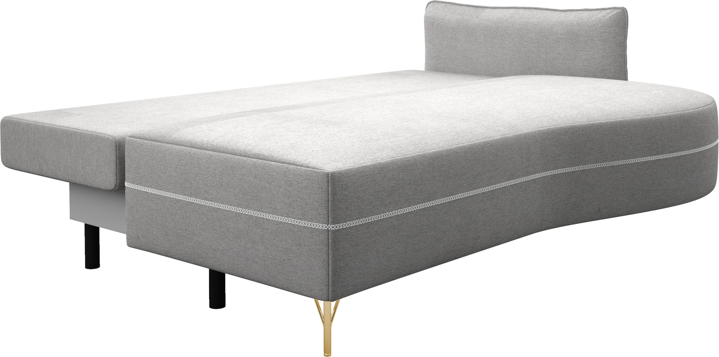 exxpo - sofa fashion Loungesofa »Ortis mit toller Kontrastnaht, Solitärmöbel, bequem, schmale Armlehne«, Schlafsofa mit Bettfunktion und Bettkasten, komfortabler Federkern