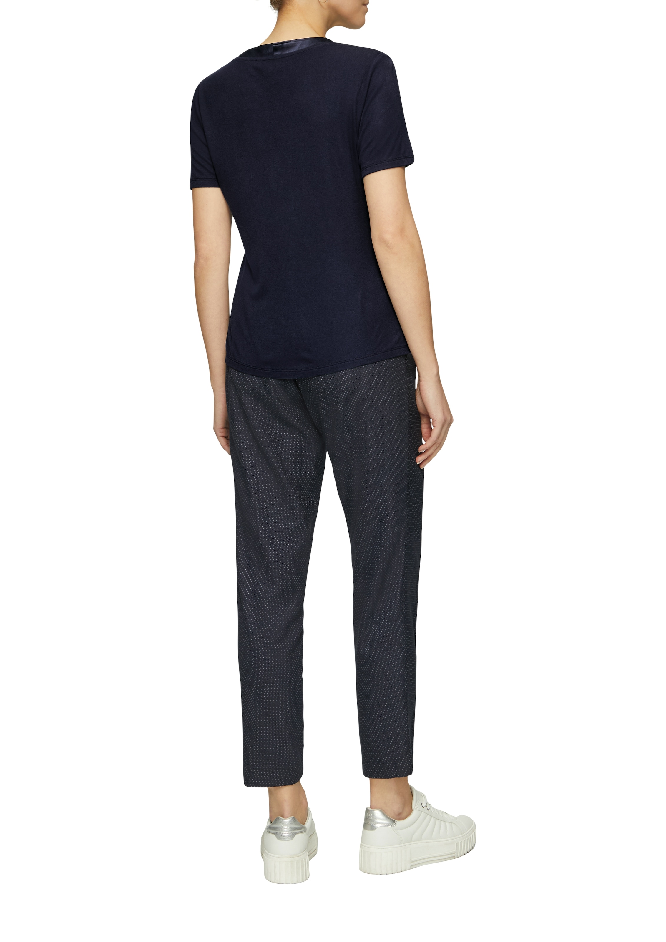 s.Oliver BLACK LABEL T-Shirt, mit satiniertem V-Ausschnitt