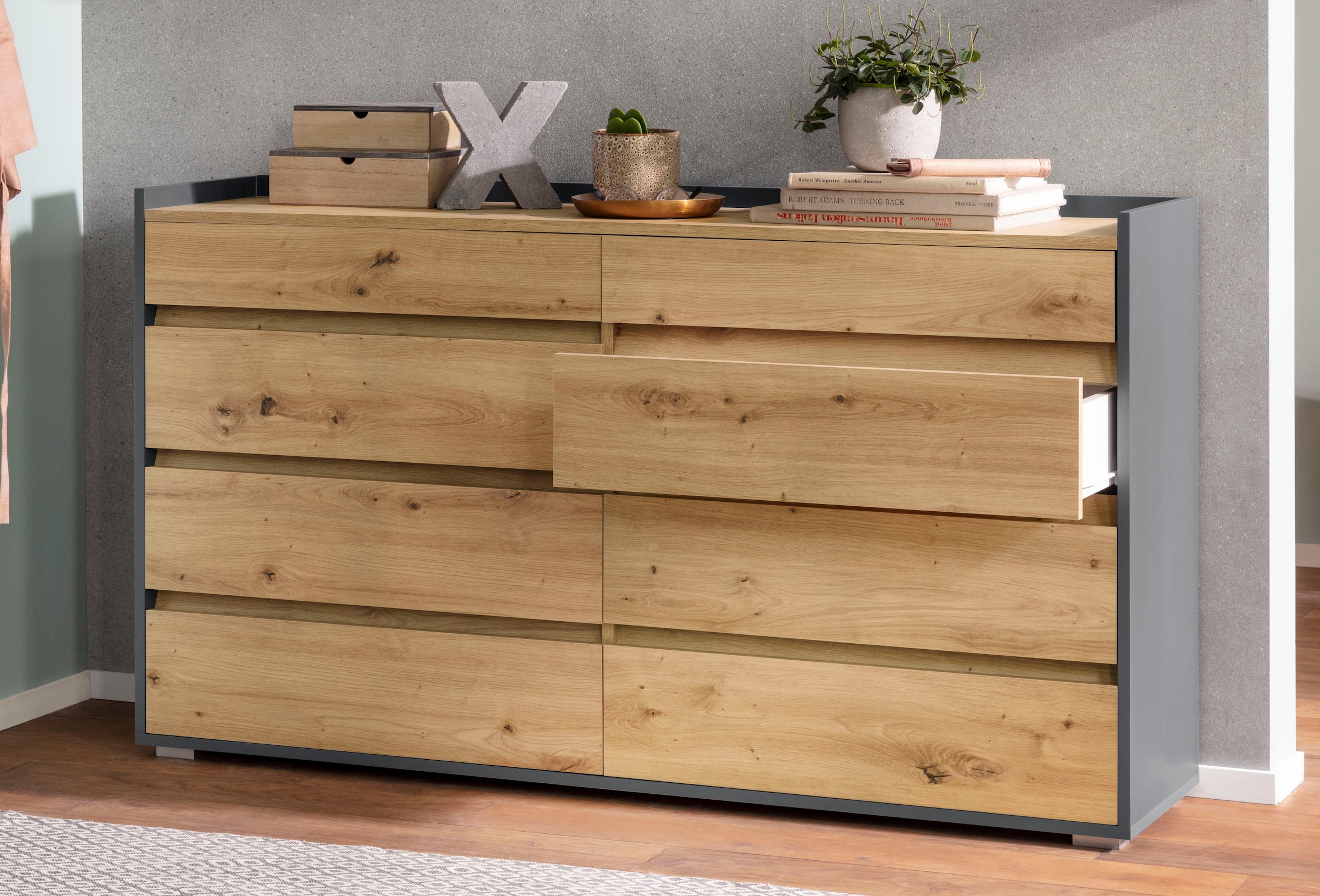 Home affaire Kommode "Kosmo" 8 Schubladen mit Vollauszug
